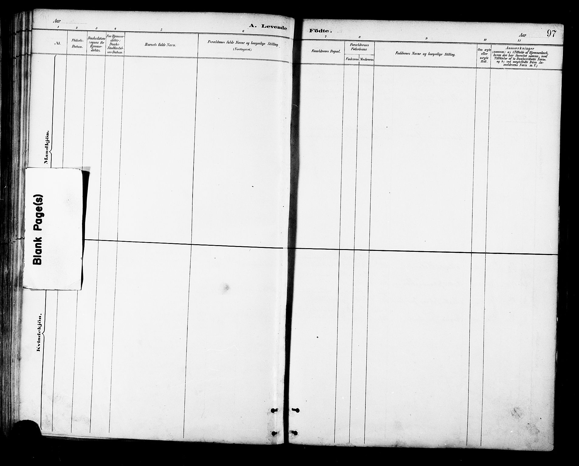 Ministerialprotokoller, klokkerbøker og fødselsregistre - Nordland, SAT/A-1459/881/L1167: Parish register (copy) no. 881C04, 1886-1899, p. 97