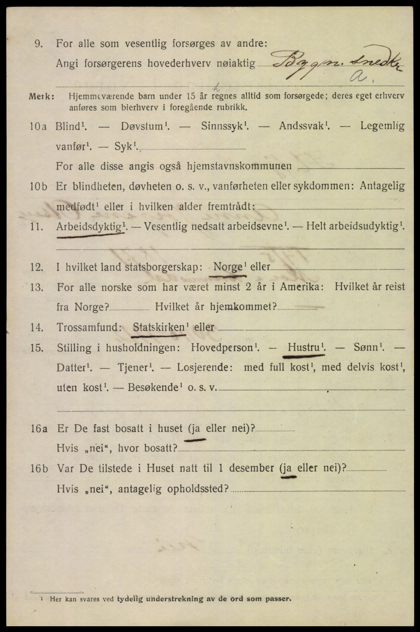 SAK, 1920 census for Flekkefjord, 1920, p. 3427