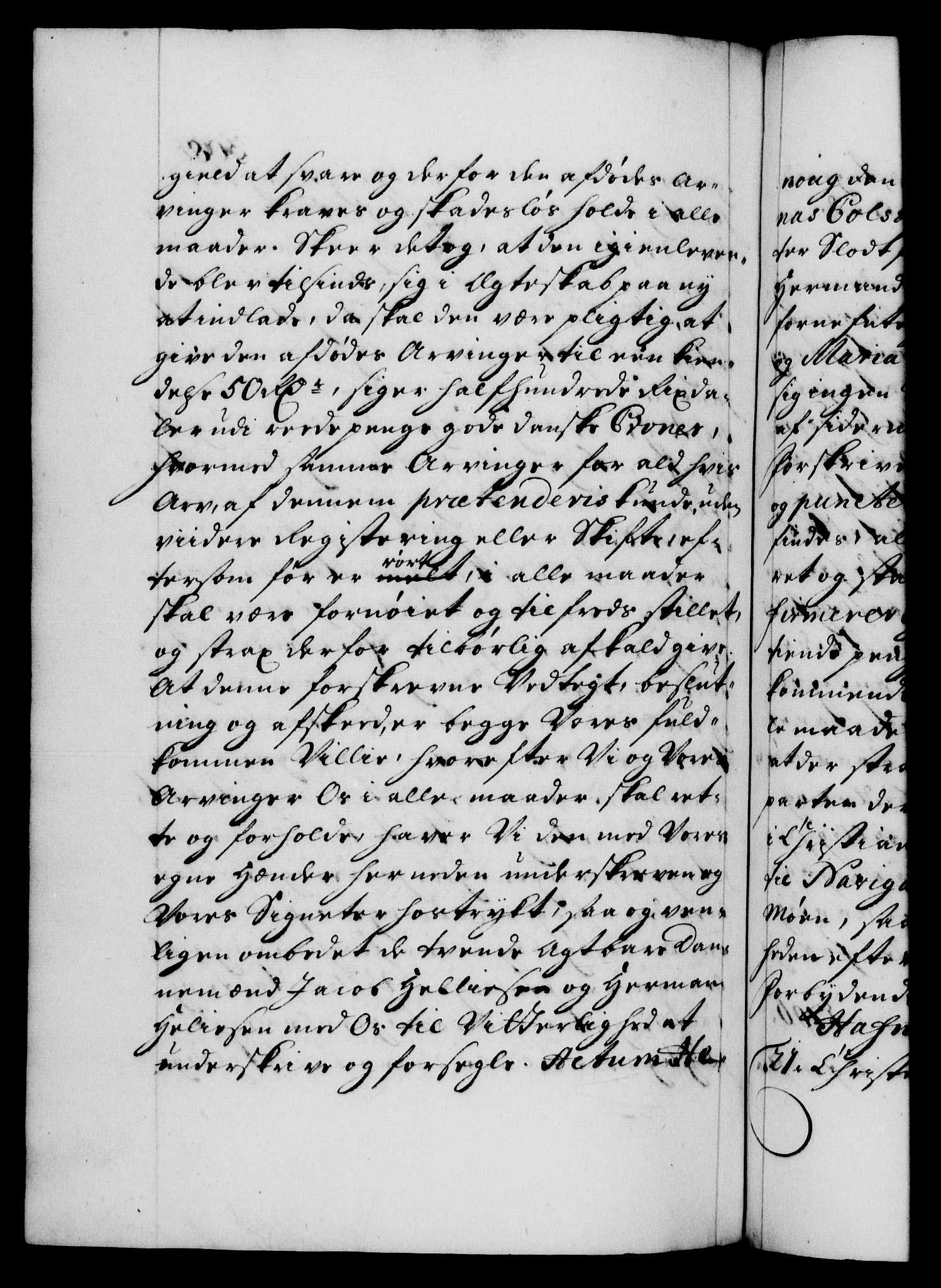 Danske Kanselli 1572-1799, AV/RA-EA-3023/F/Fc/Fca/Fcaa/L0019: Norske registre, 1704-1707, p. 308b