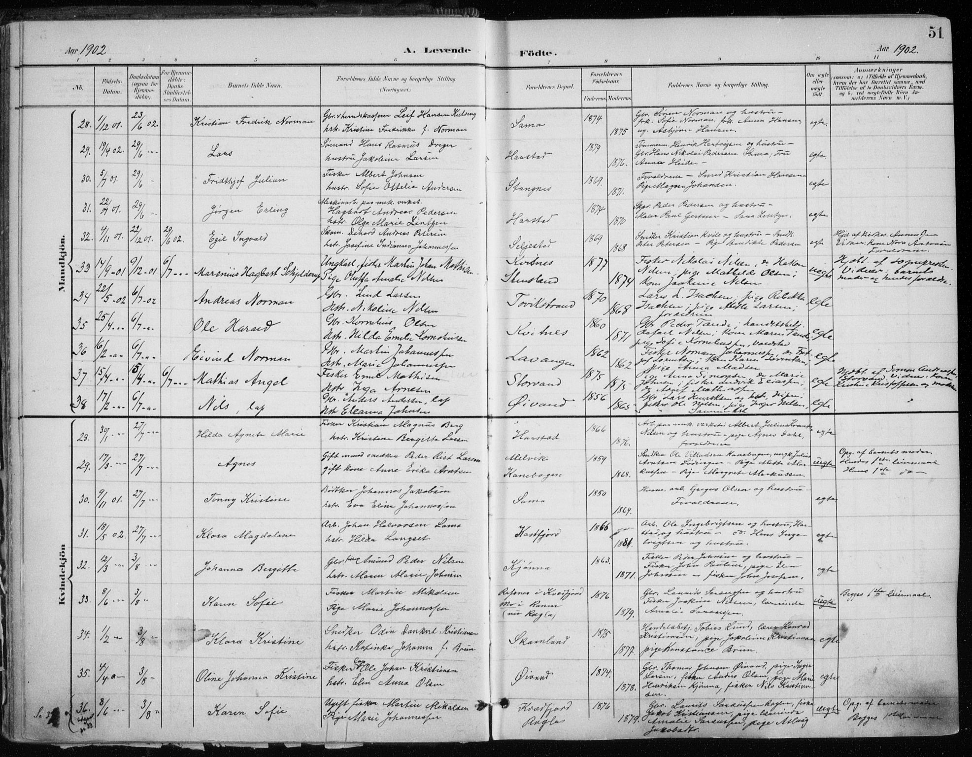 Trondenes sokneprestkontor, SATØ/S-1319/H/Ha/L0017kirke: Parish register (official) no. 17, 1899-1908, p. 51
