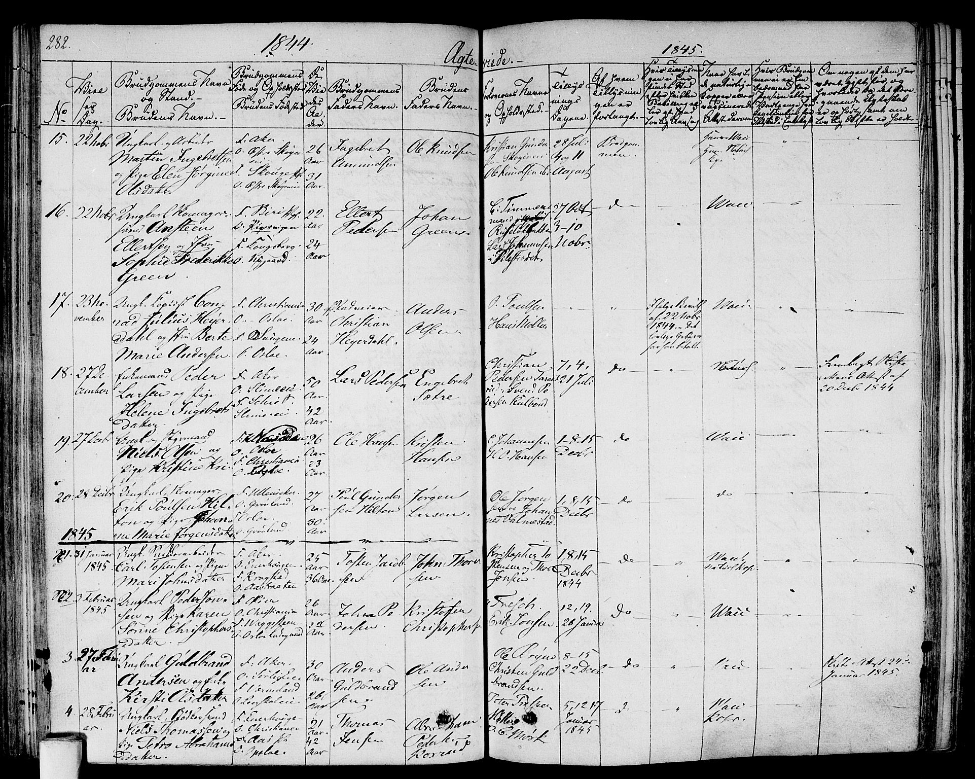 Gamlebyen prestekontor Kirkebøker, SAO/A-10884/F/Fa/L0003: Parish register (official) no. 3, 1829-1849, p. 282