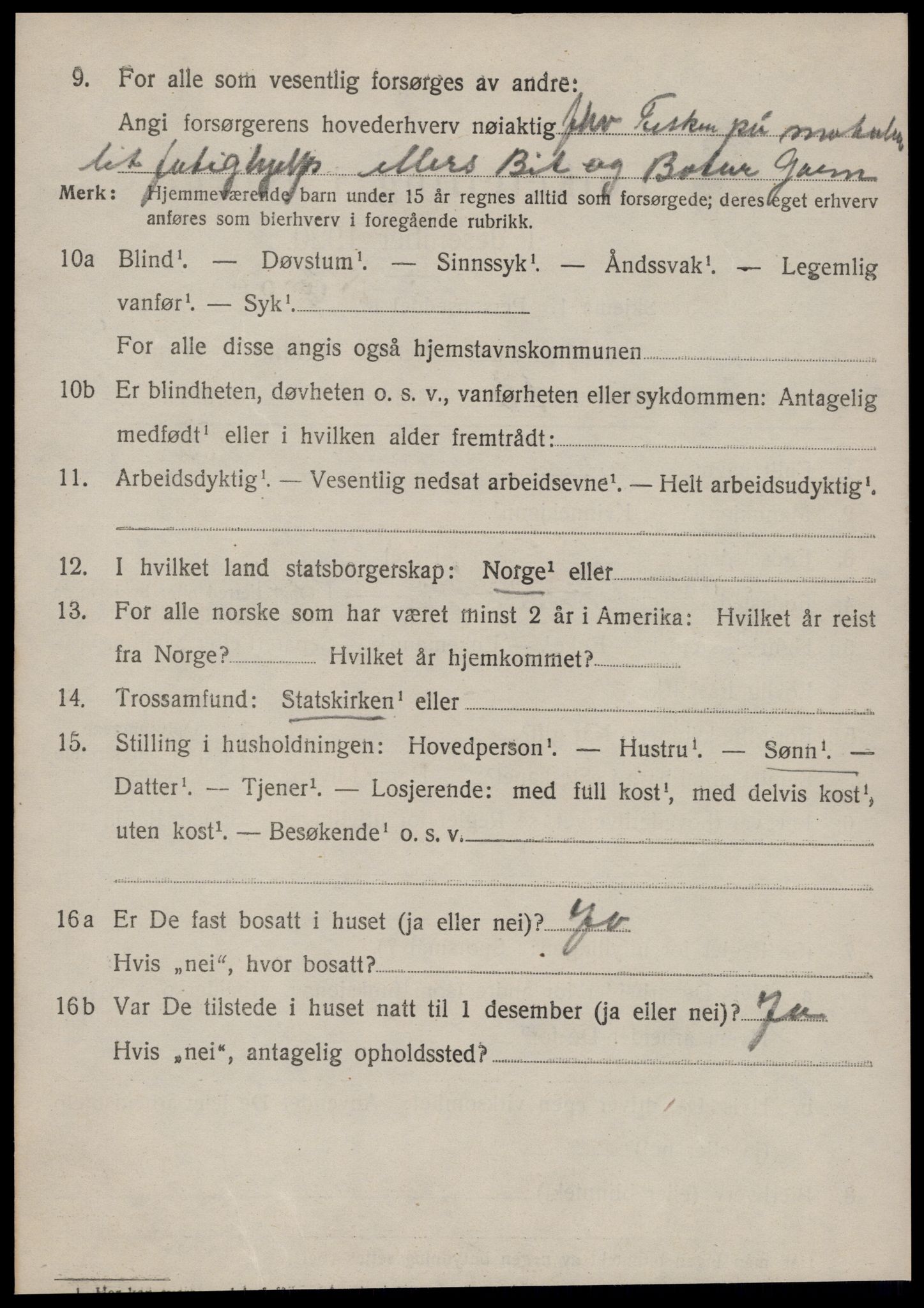 SAT, 1920 census for Vatne, 1920, p. 3331