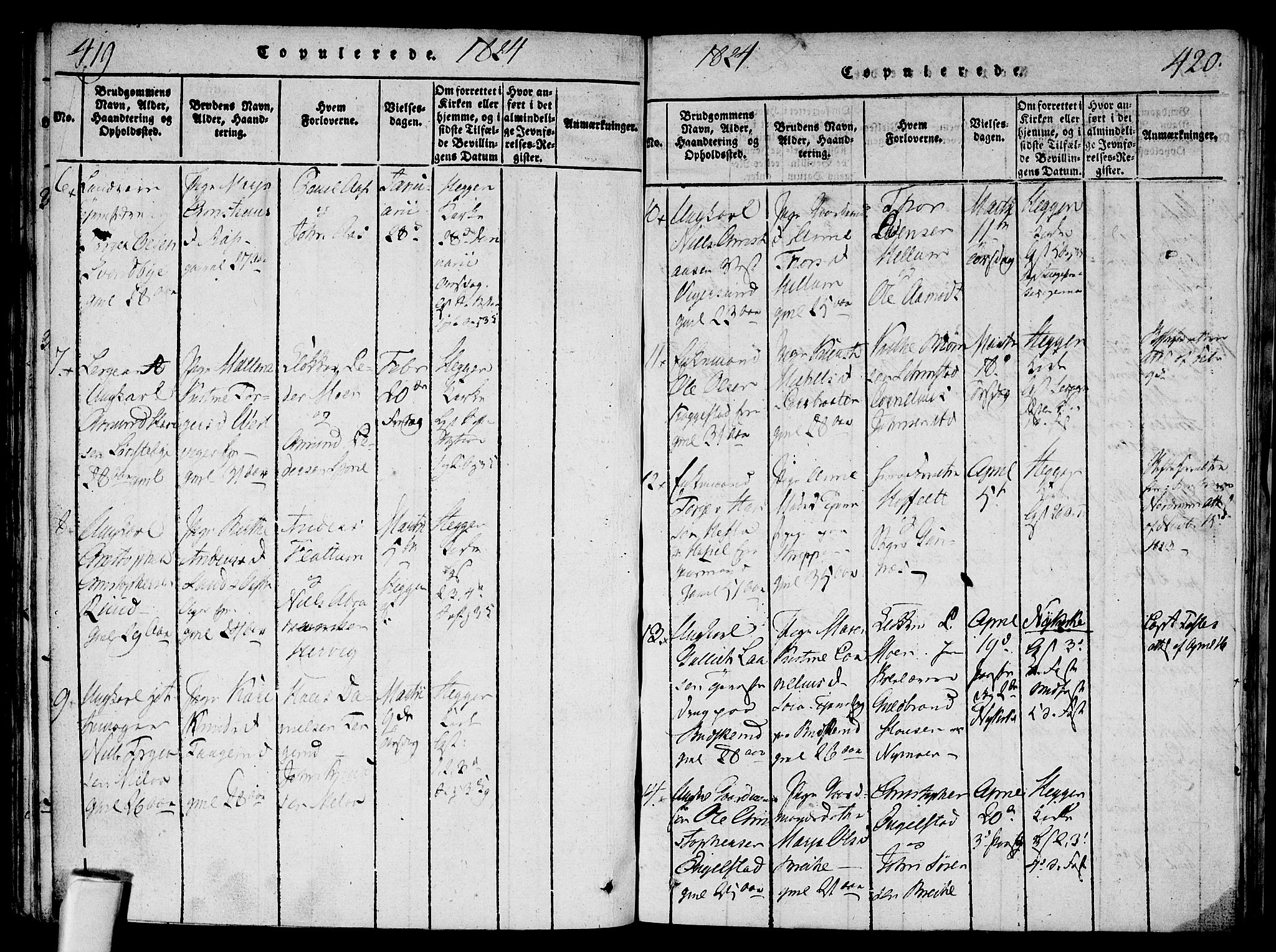 Modum kirkebøker, AV/SAKO-A-234/F/Fa/L0004: Parish register (official) no. 4, 1818-1824, p. 419-420