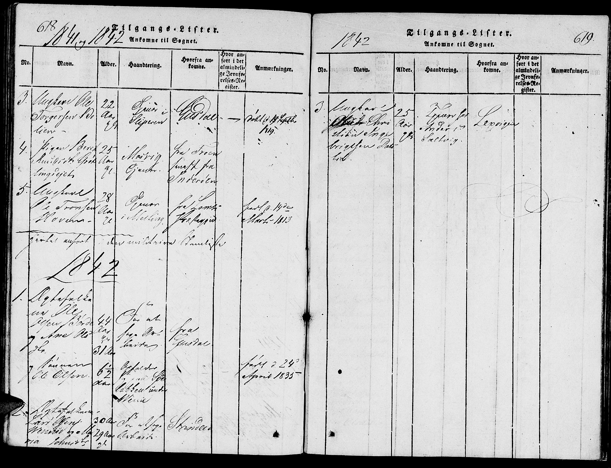 Ministerialprotokoller, klokkerbøker og fødselsregistre - Nord-Trøndelag, SAT/A-1458/733/L0322: Parish register (official) no. 733A01, 1817-1842, p. 618-619