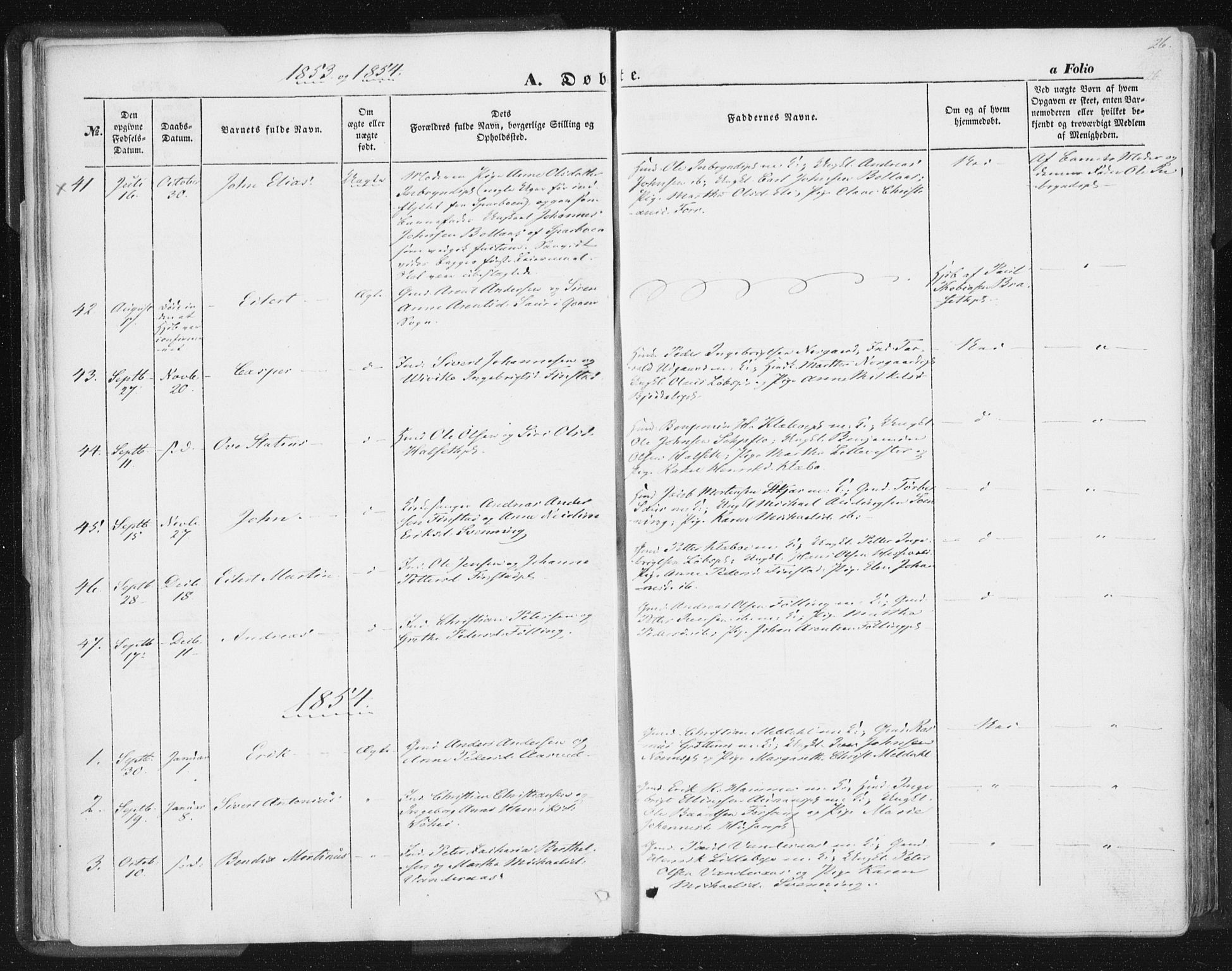 Ministerialprotokoller, klokkerbøker og fødselsregistre - Nord-Trøndelag, SAT/A-1458/746/L0446: Parish register (official) no. 746A05, 1846-1859, p. 26
