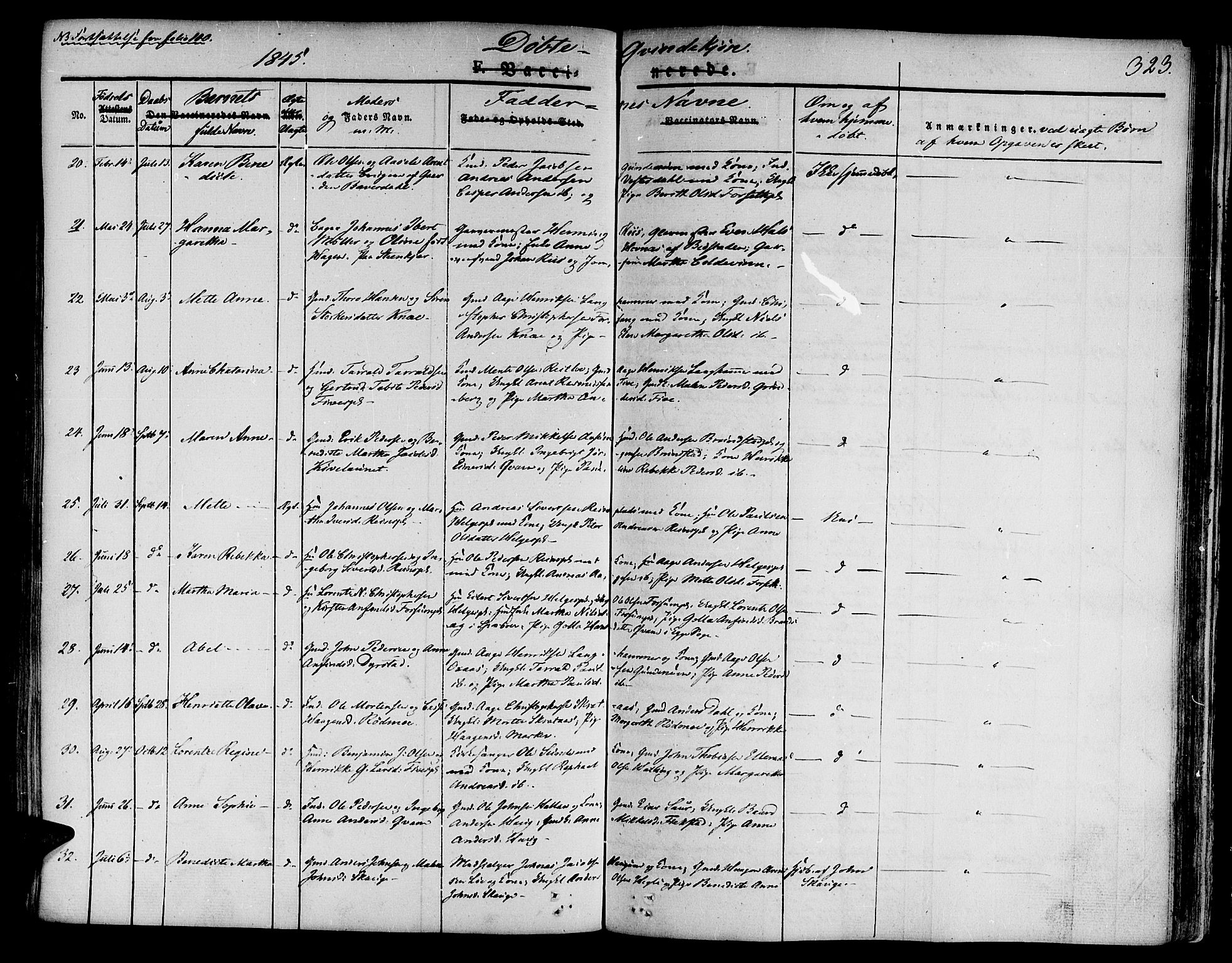 Ministerialprotokoller, klokkerbøker og fødselsregistre - Nord-Trøndelag, SAT/A-1458/746/L0445: Parish register (official) no. 746A04, 1826-1846, p. 323