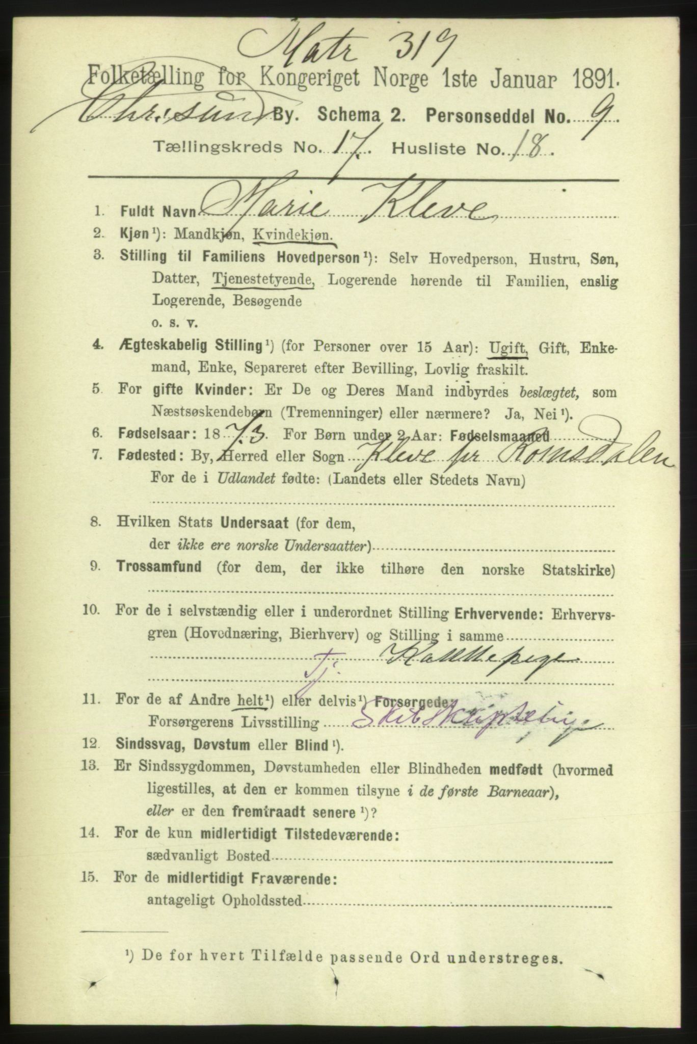 RA, 1891 census for 1503 Kristiansund, 1891, p. 11788