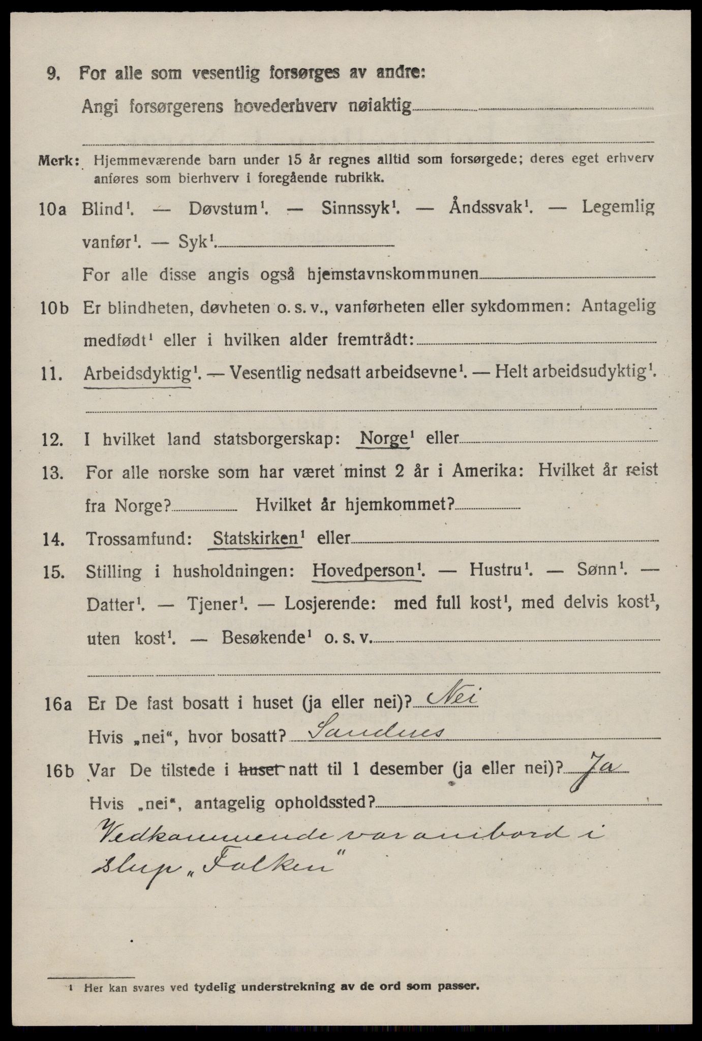 SAST, 1920 census for Sjernarøy, 1920, p. 1235