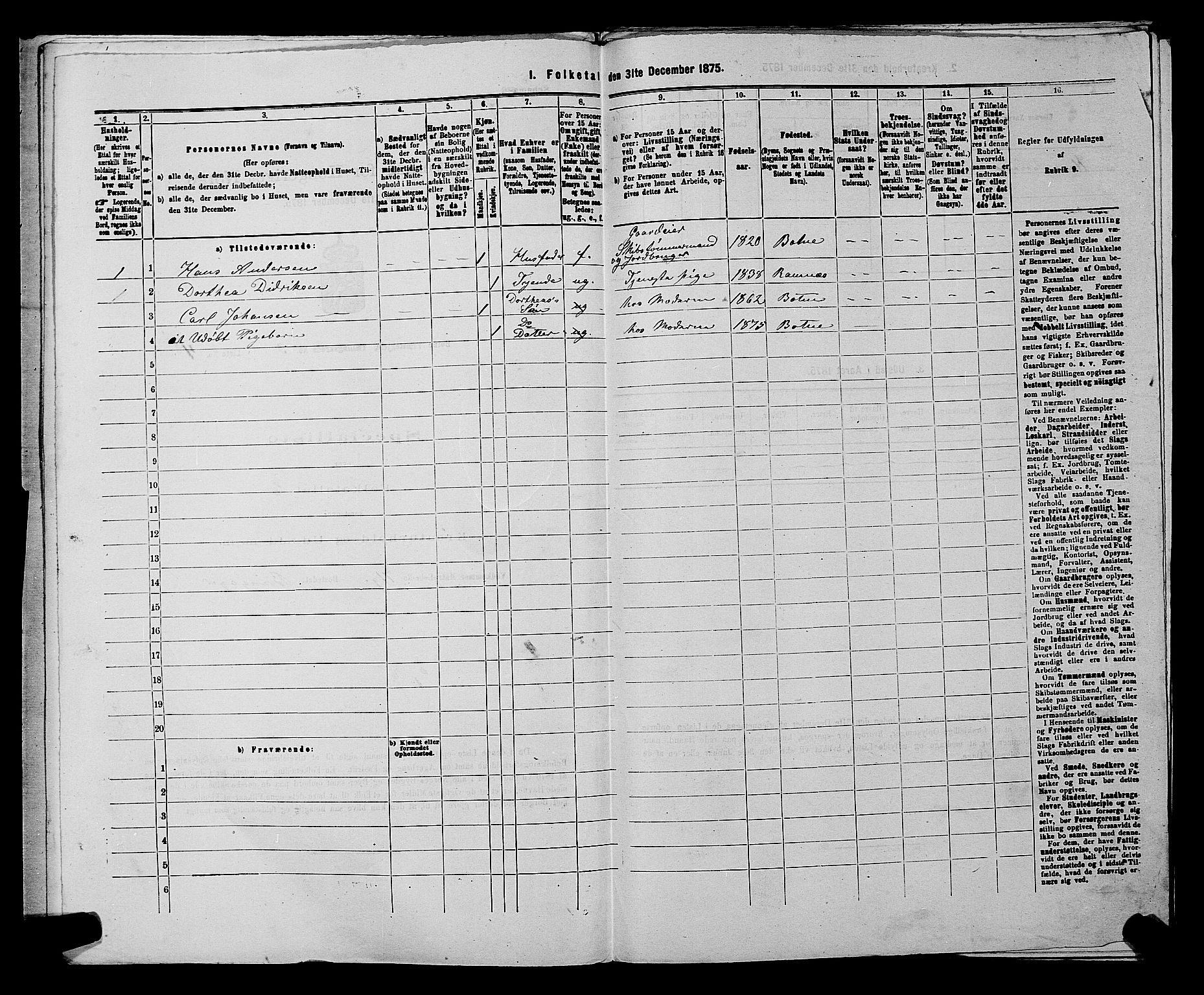 SAKO, 1875 census for 0715P Botne, 1875, p. 323