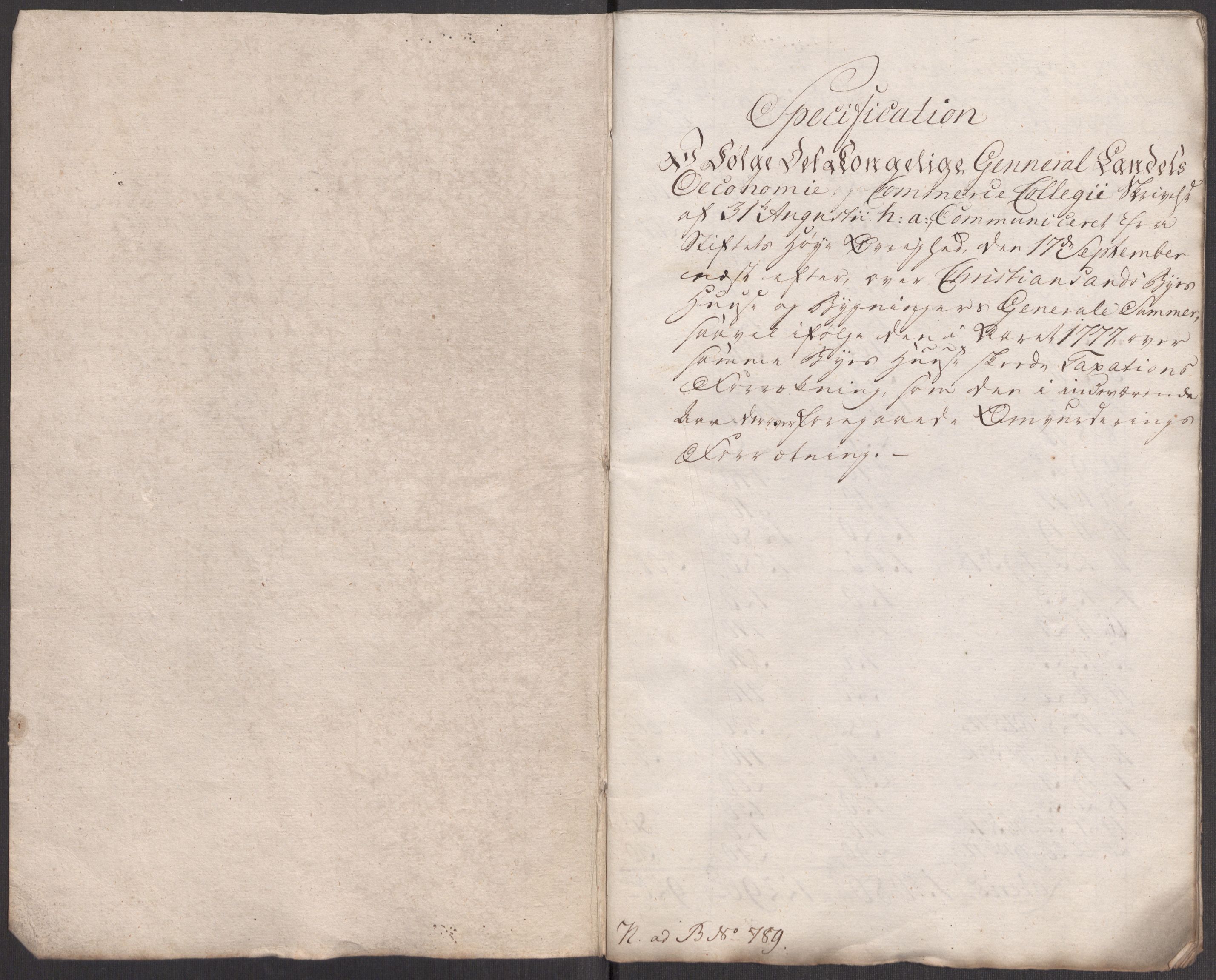 Kommersekollegiet, Brannforsikringskontoret 1767-1814, RA/EA-5458/F/Fa/L0018/0001: Kristiansand / Dokumenter, 1787-1797