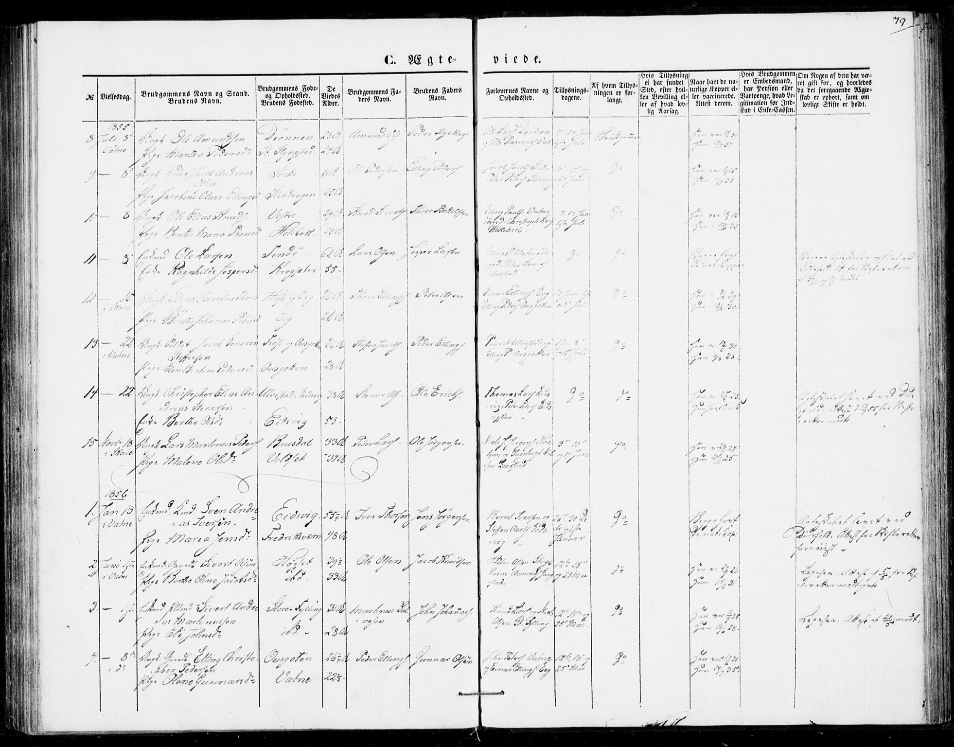Ministerialprotokoller, klokkerbøker og fødselsregistre - Møre og Romsdal, SAT/A-1454/524/L0353: Parish register (official) no. 524A05, 1848-1856, p. 79