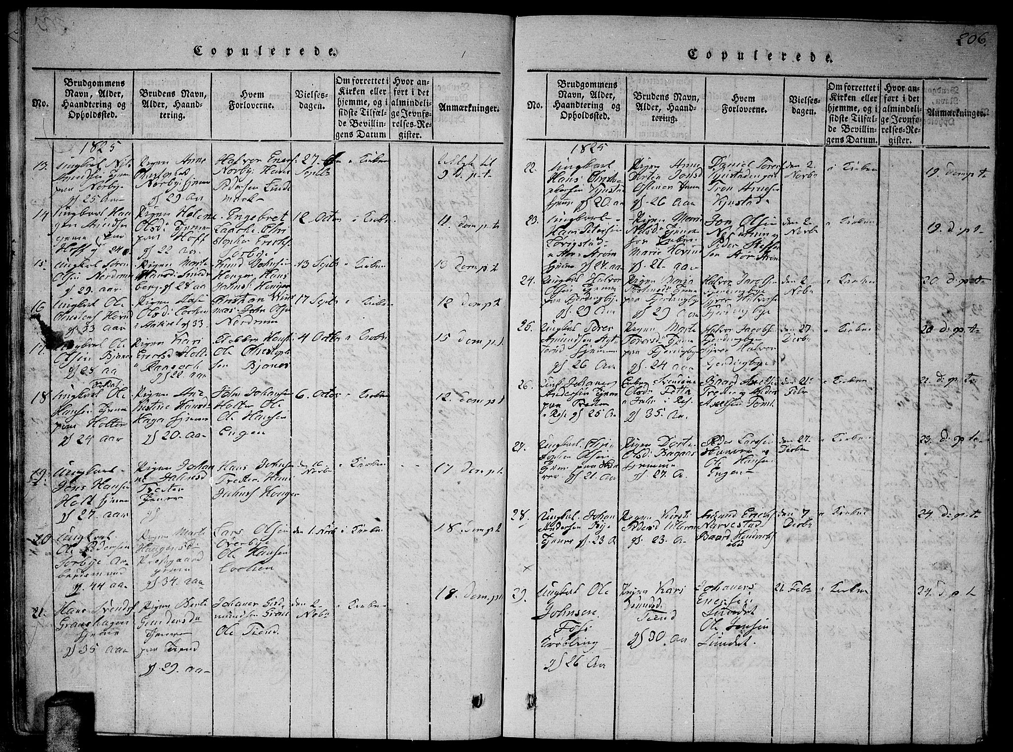 Fet prestekontor Kirkebøker, AV/SAO-A-10370a/G/Ga/L0001: Parish register (copy) no. I 1, 1815-1842, p. 206