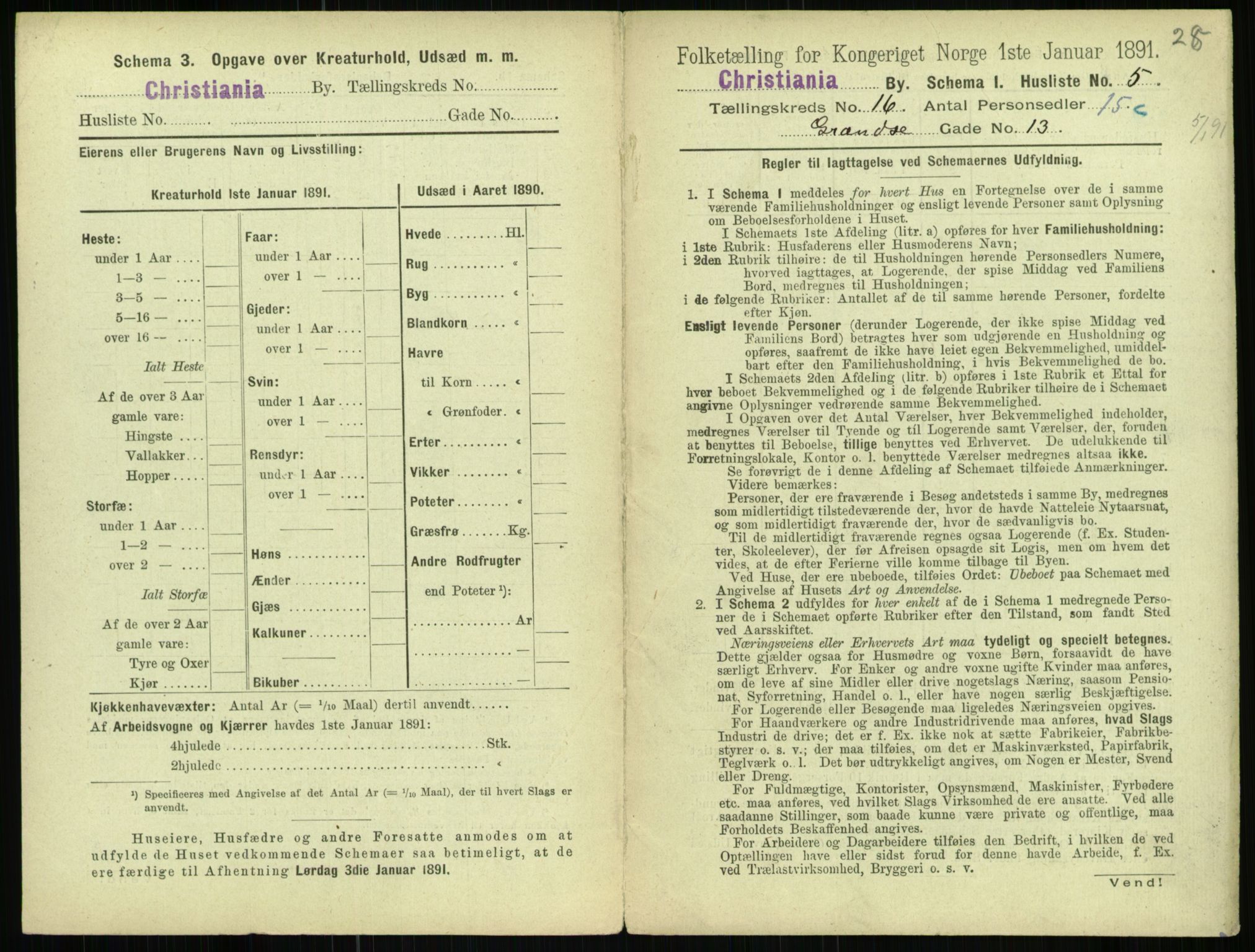 RA, 1891 census for 0301 Kristiania, 1891, p. 7011