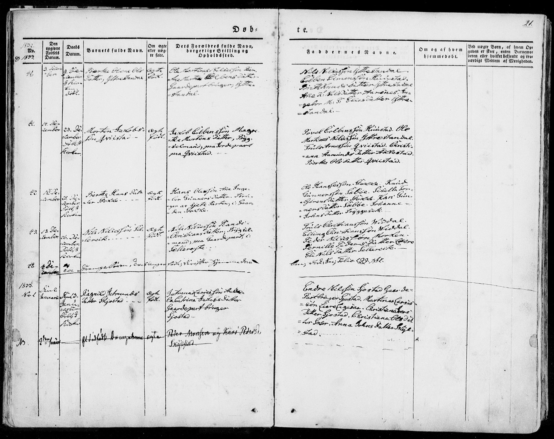 Ministerialprotokoller, klokkerbøker og fødselsregistre - Møre og Romsdal, SAT/A-1454/515/L0208: Parish register (official) no. 515A04, 1830-1846, p. 21