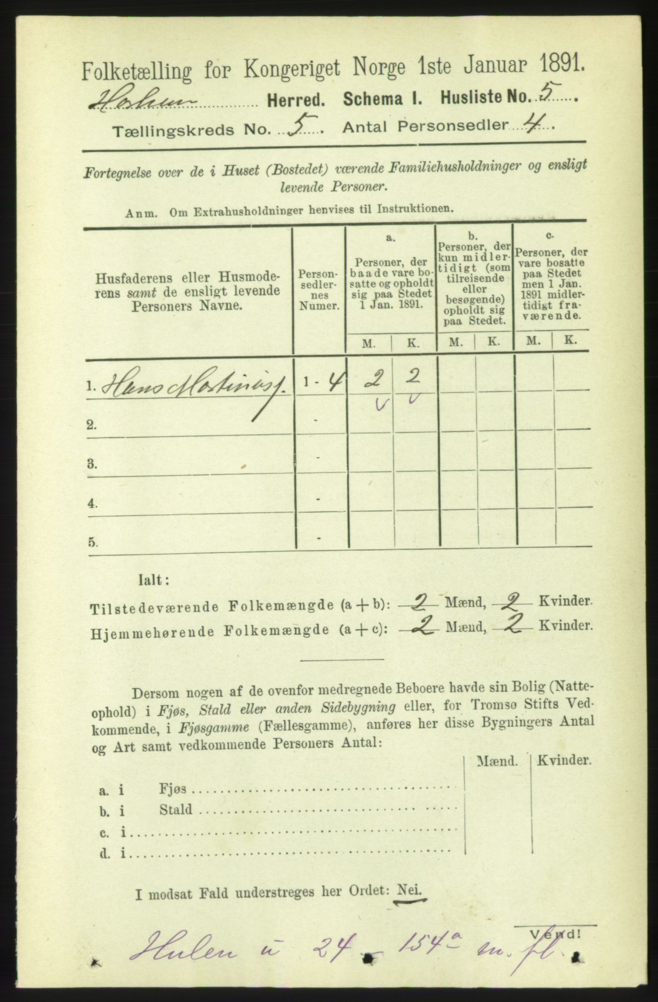 RA, 1891 census for 1534 Haram, 1891, p. 2335