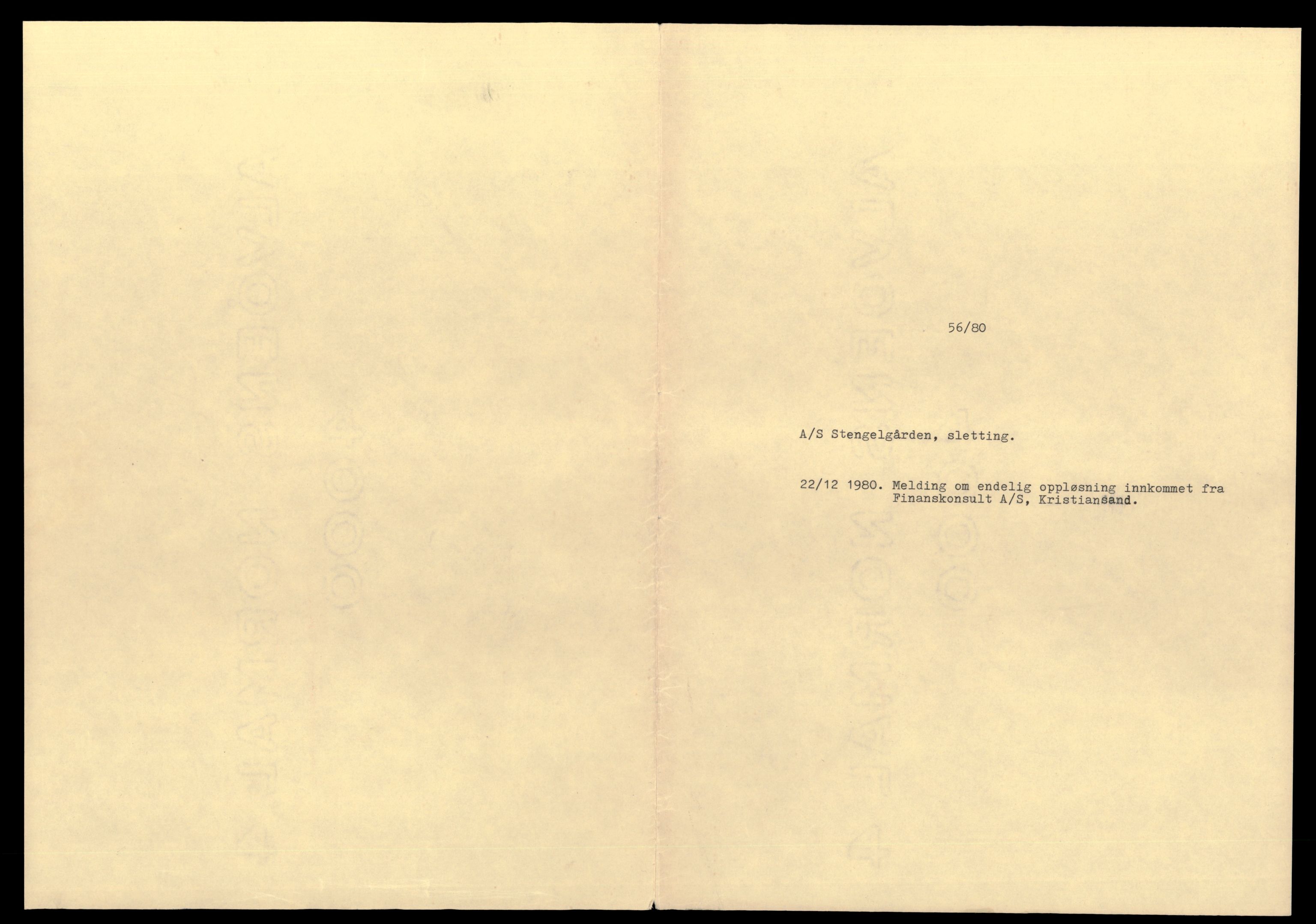 Gauldal sorenskriveri, AV/SAT-A-0014/2/J/Jd/Jde/L0004: Bilag, 1980, p. 1