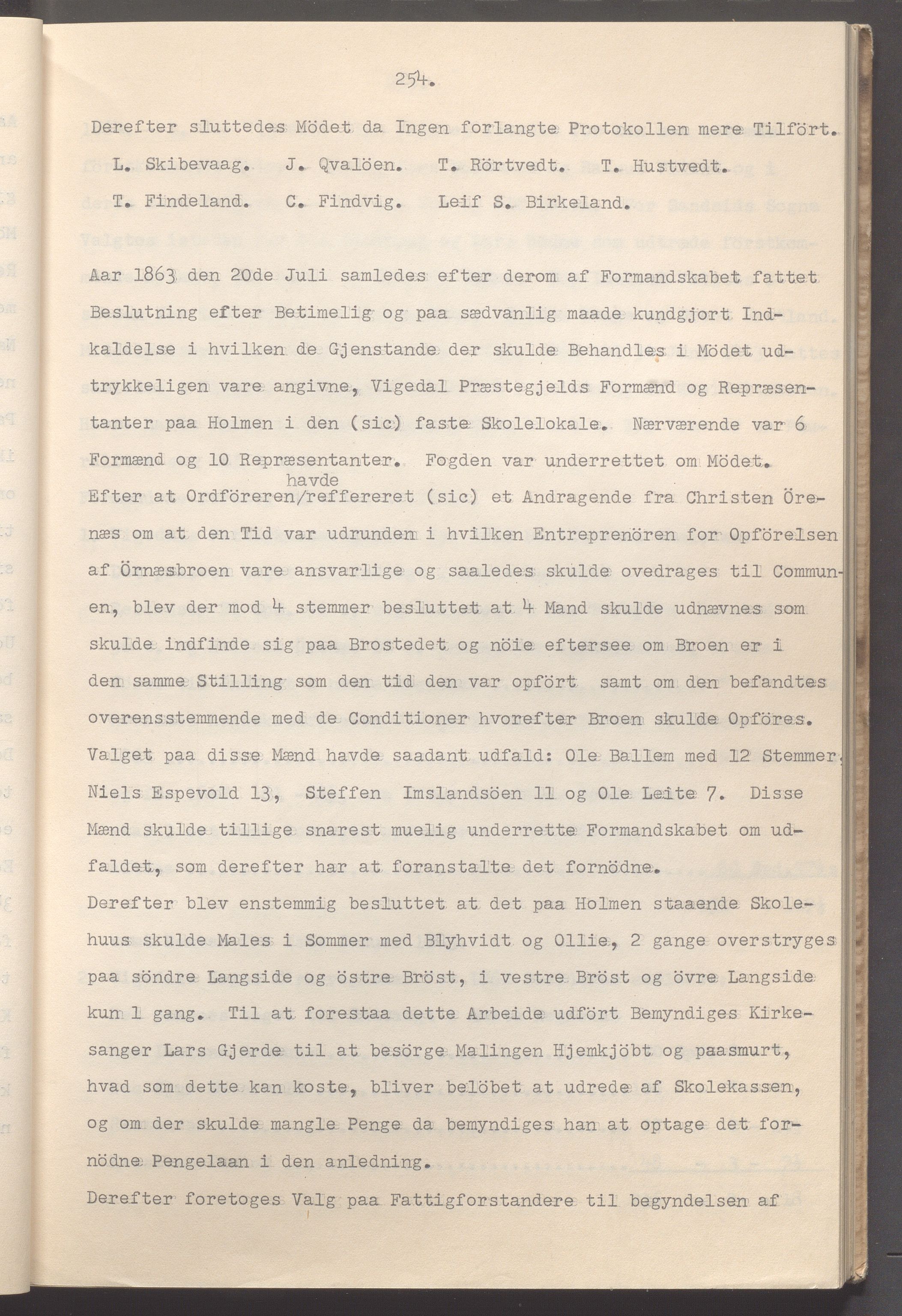 Vikedal kommune - Formannskapet, IKAR/K-100598/A/Ac/L0002: Avskrift av møtebok, 1862-1874, p. 254