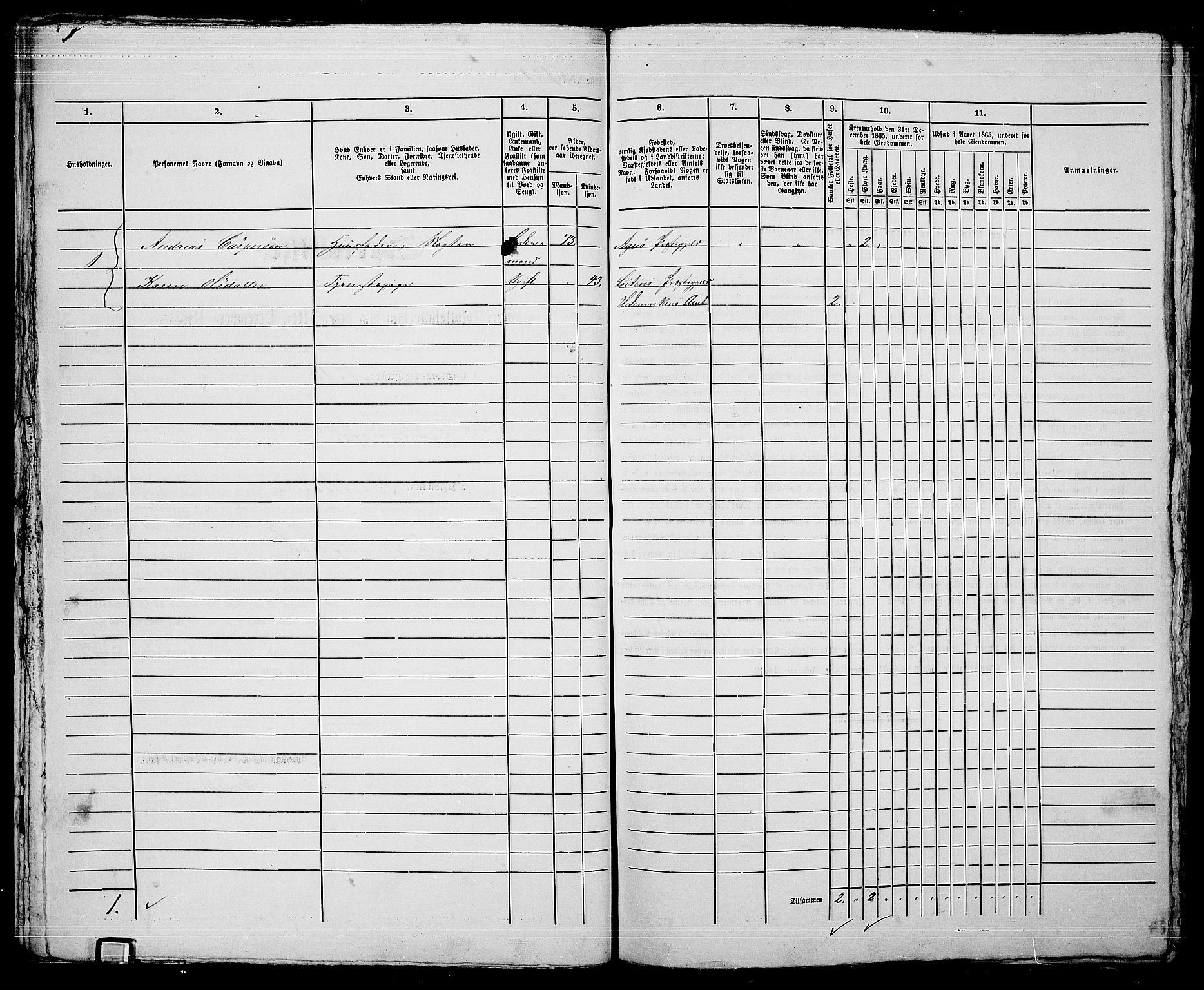 RA, 1865 census for Kristiania, 1865, p. 4091