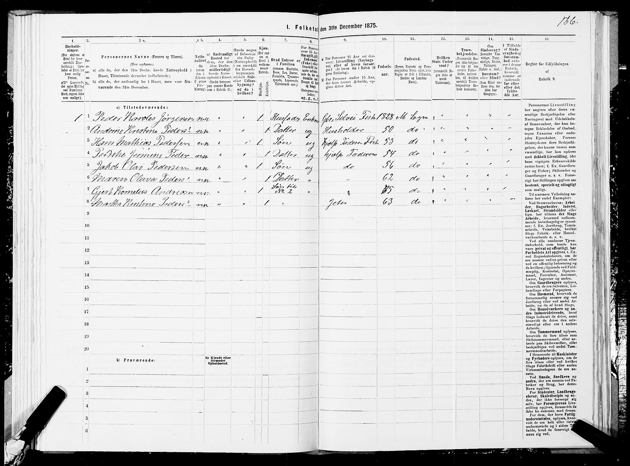 SATØ, 1875 census for 1933P Balsfjord, 1875, p. 4136