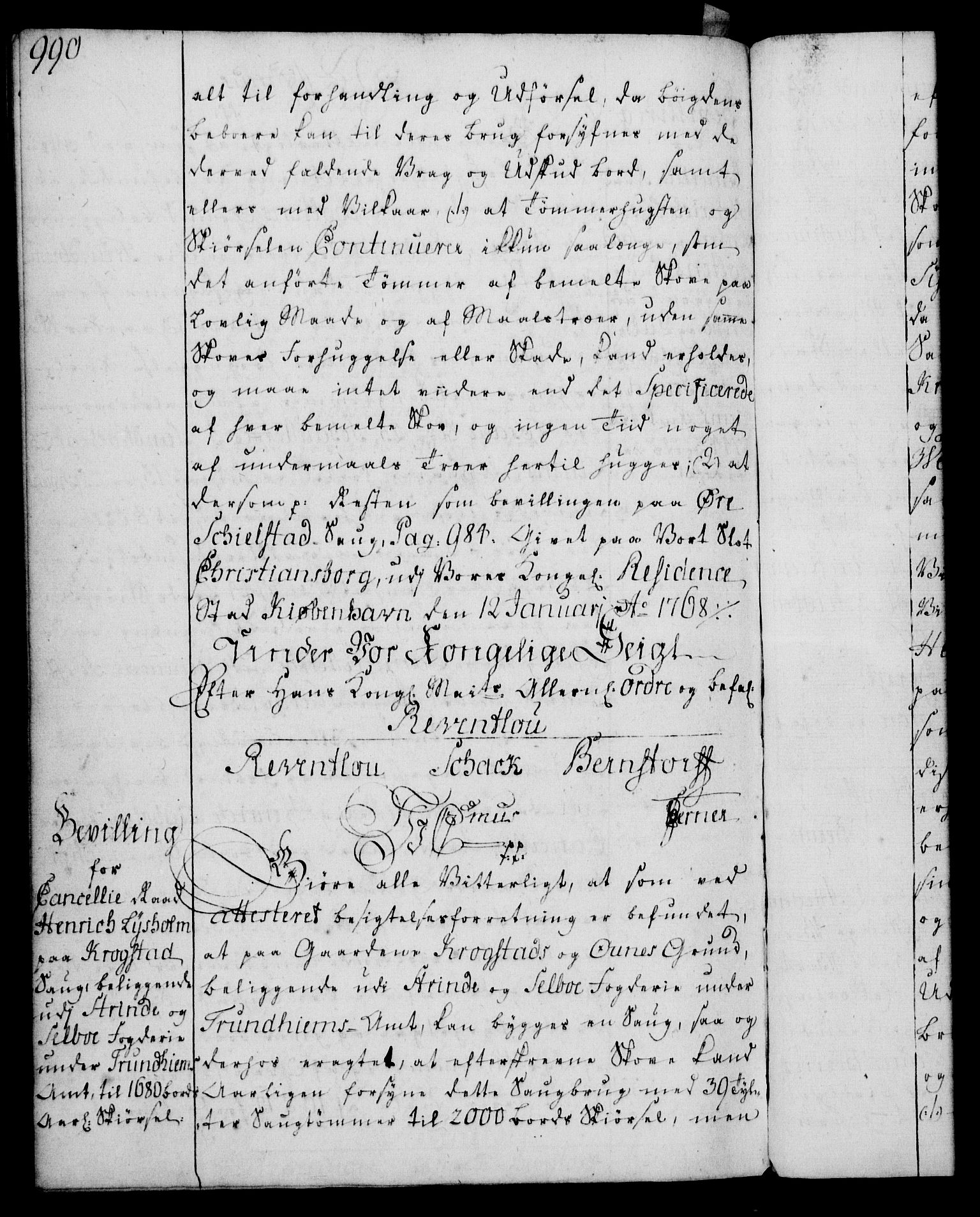 Rentekammeret, Kammerkanselliet, AV/RA-EA-3111/G/Gg/Gga/L0007: Norsk ekspedisjonsprotokoll med register (merket RK 53.7), 1759-1768, p. 990