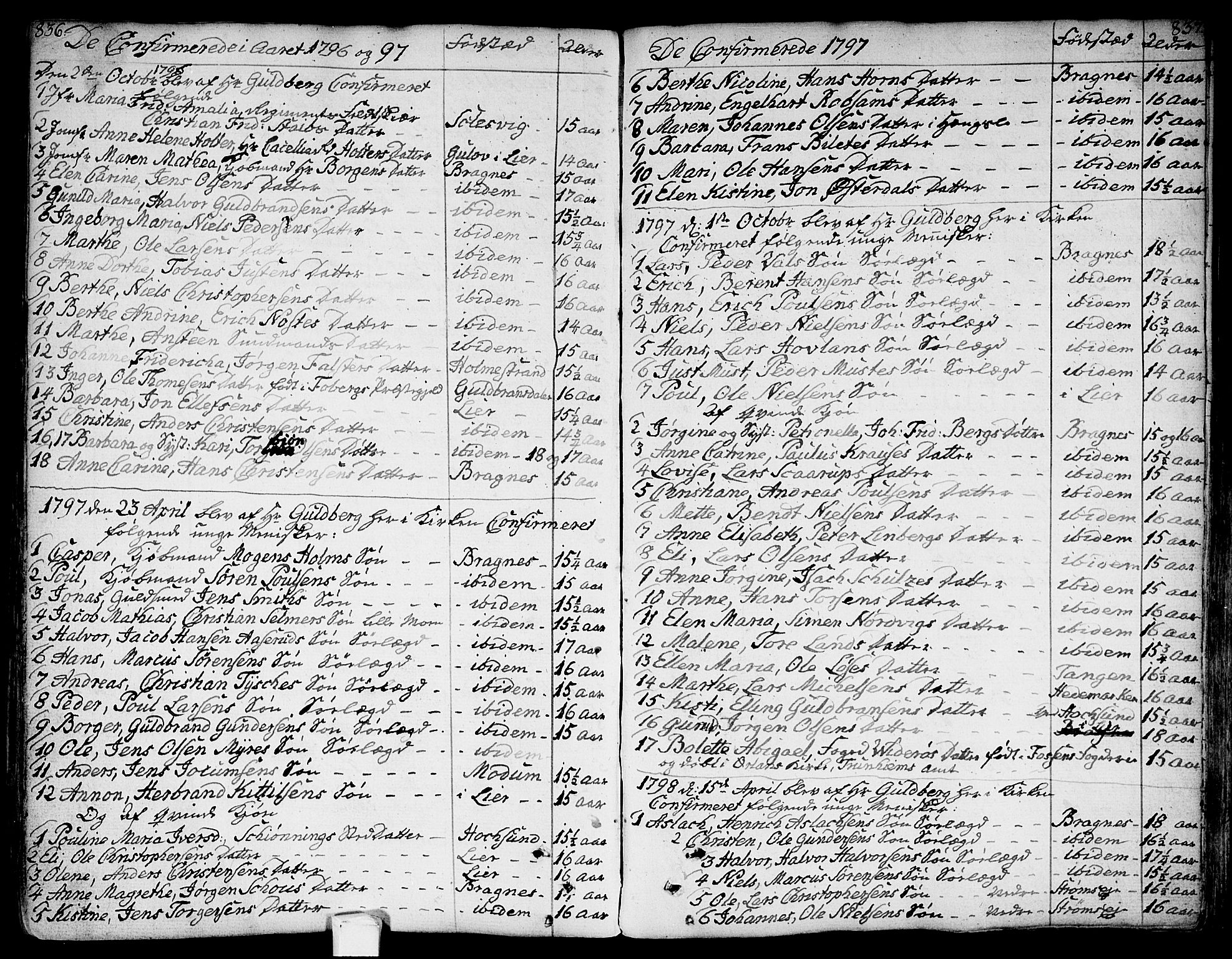 Bragernes kirkebøker, SAKO/A-6/F/Fa/L0006a: Parish register (official) no. I 6, 1782-1814, p. 836-837