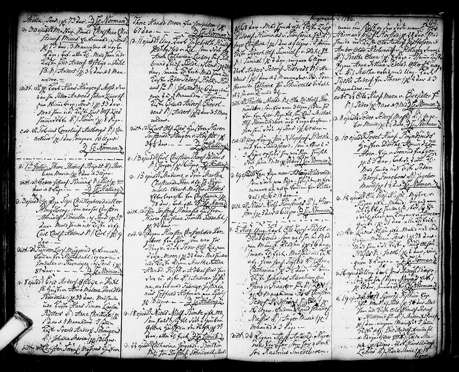 Kongsberg kirkebøker, AV/SAKO-A-22/F/Fa/L0006: Parish register (official) no. I 6, 1783-1797, p. 292