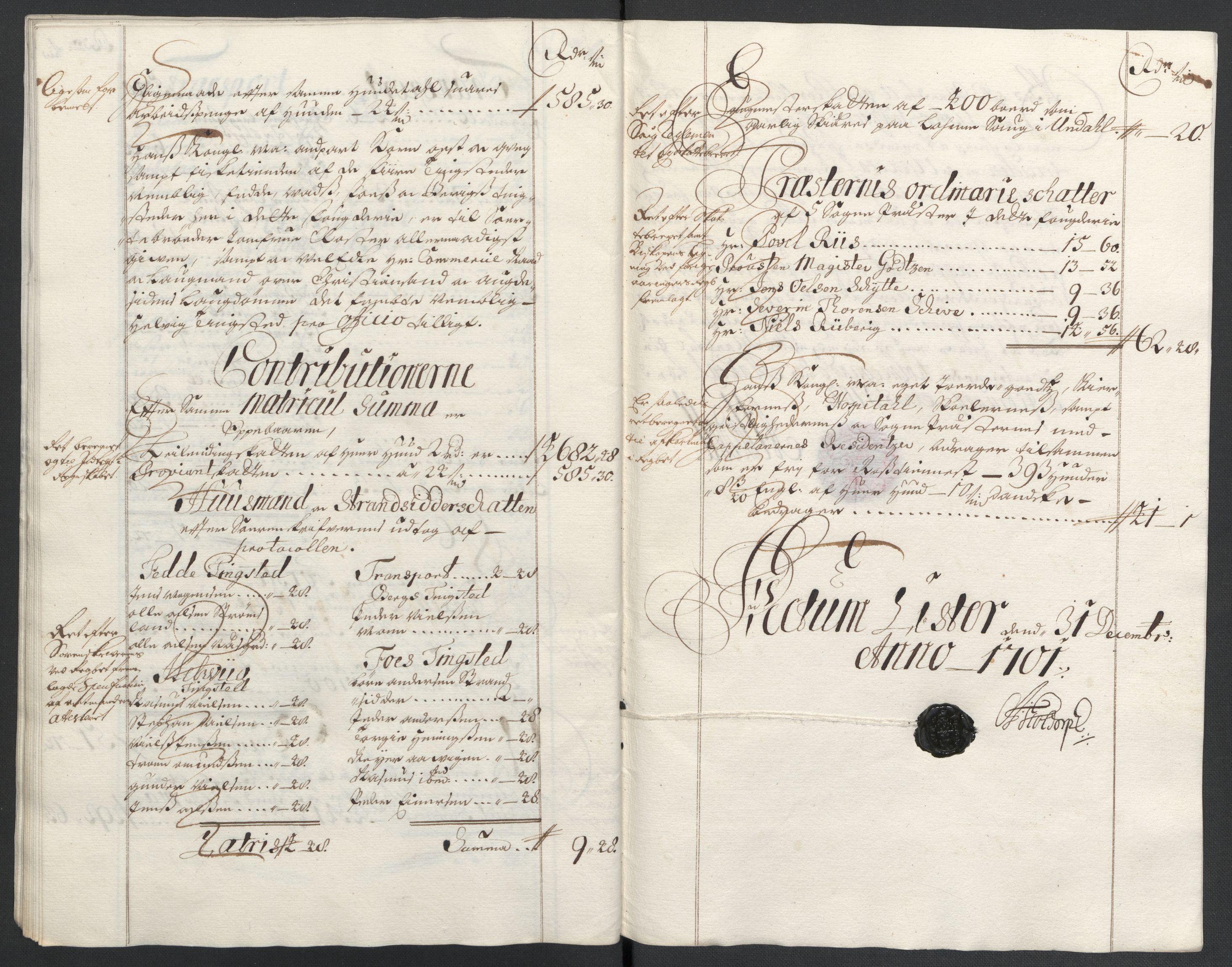 Rentekammeret inntil 1814, Reviderte regnskaper, Fogderegnskap, AV/RA-EA-4092/R43/L2549: Fogderegnskap Lista og Mandal, 1701-1702, p. 48