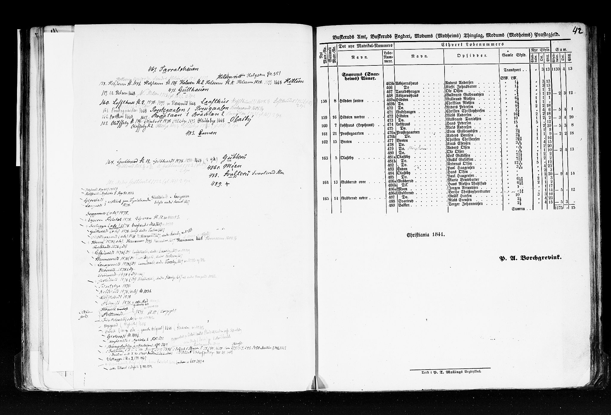 Rygh, AV/RA-PA-0034/F/Fb/L0005: Matrikkelen for 1838 - Buskerud amt (Buskerud fylke), 1838, p. 42b