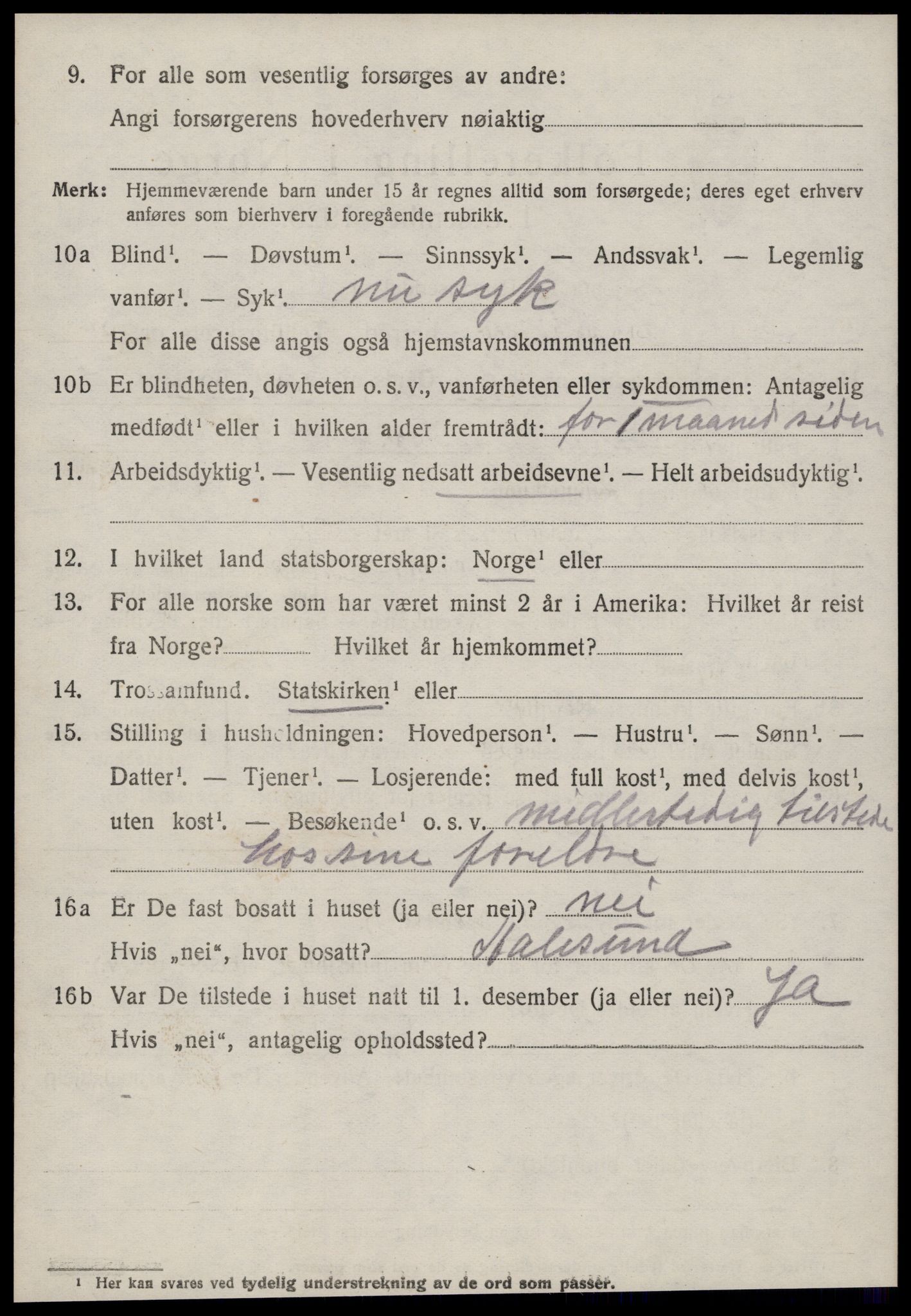 SAT, 1920 census for Borgund, 1920, p. 4985