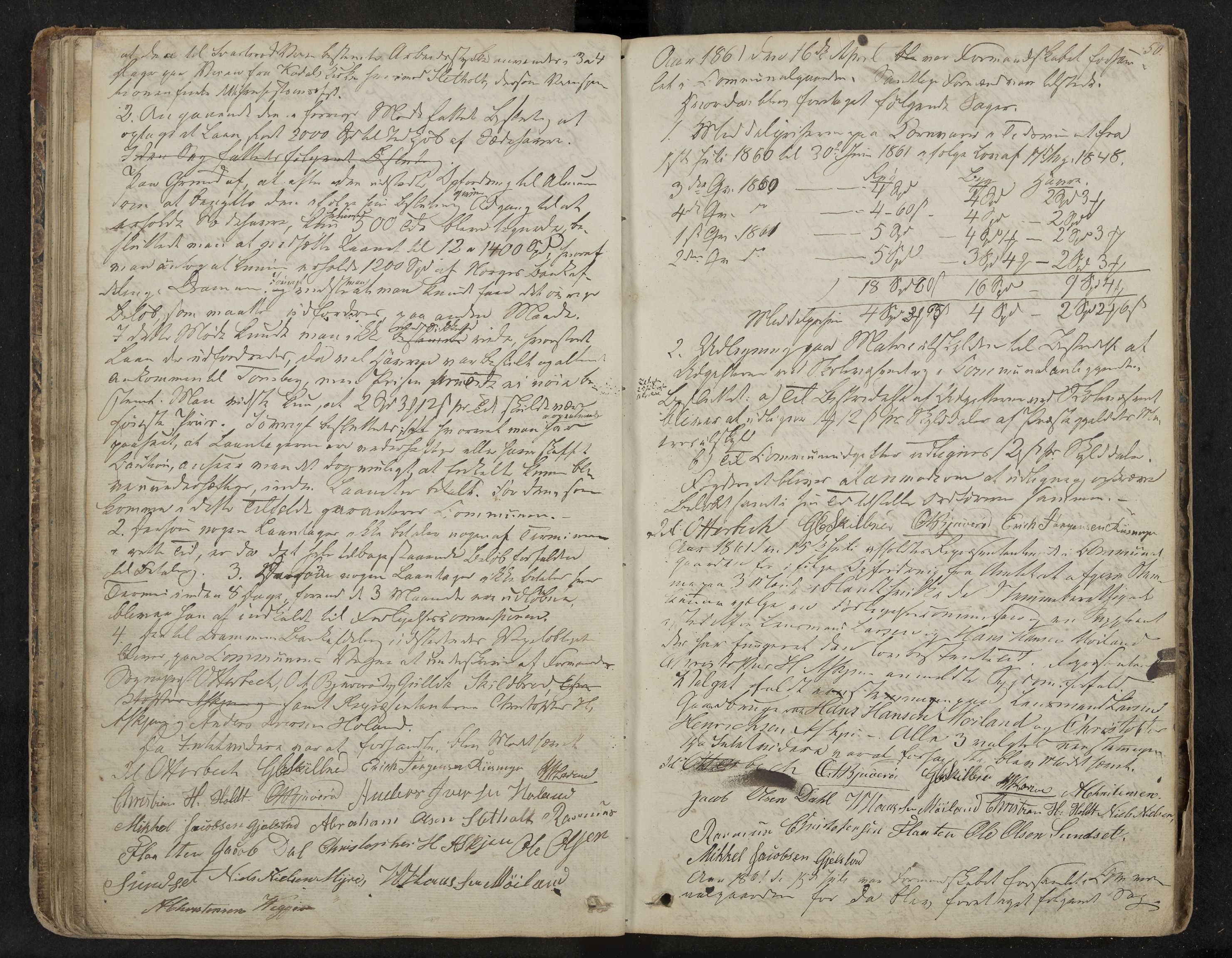 Andebu formannskap og sentraladministrasjon, IKAK/0719021-1/A/Aa/L0001: Møtebok med register, 1837-1869, p. 50