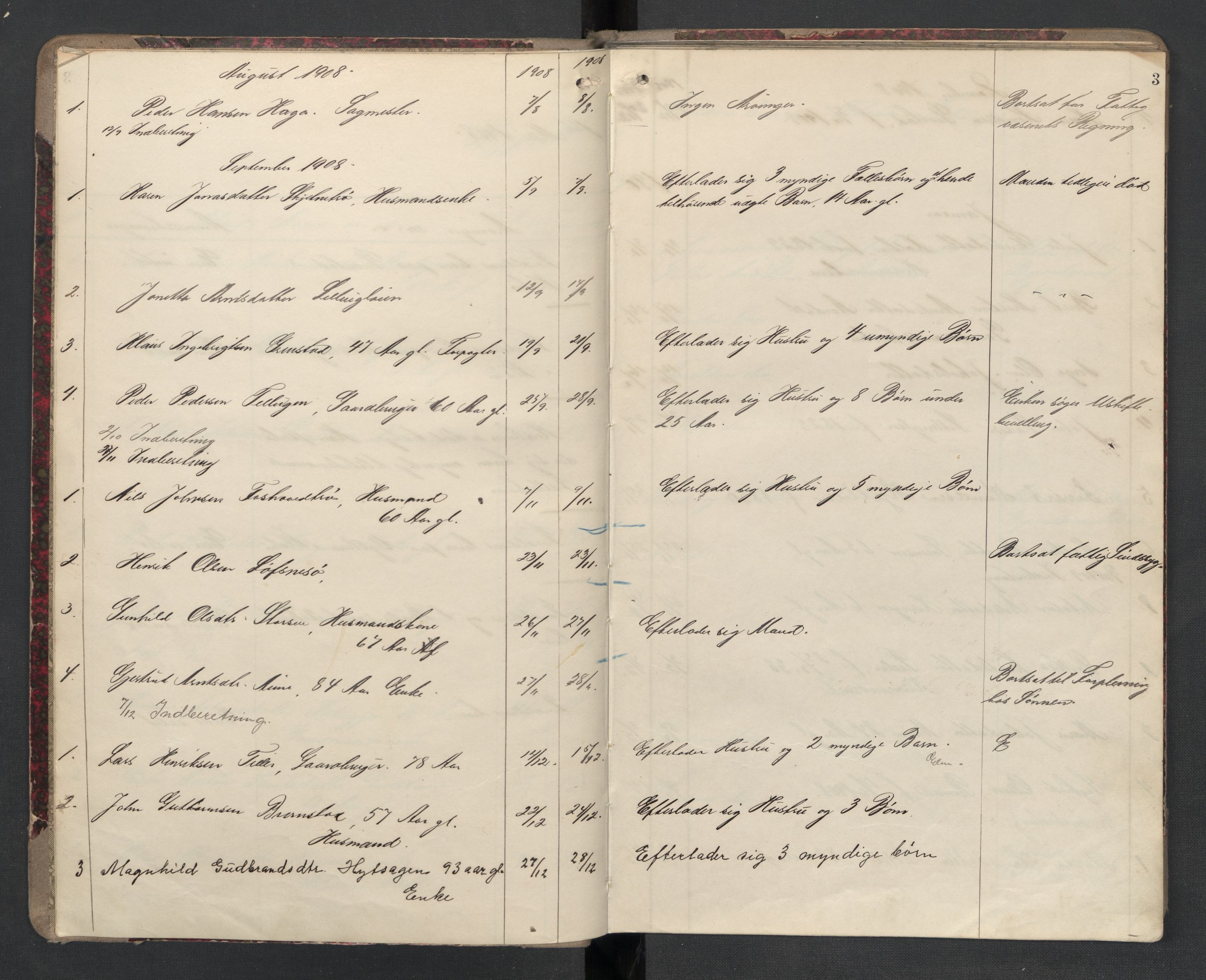 Klæbu lensmannskontor, AV/SAT-A-1059/1/02/L0001: 2.01.01 Anmeldte dødsfall, 1908-1924, p. 3