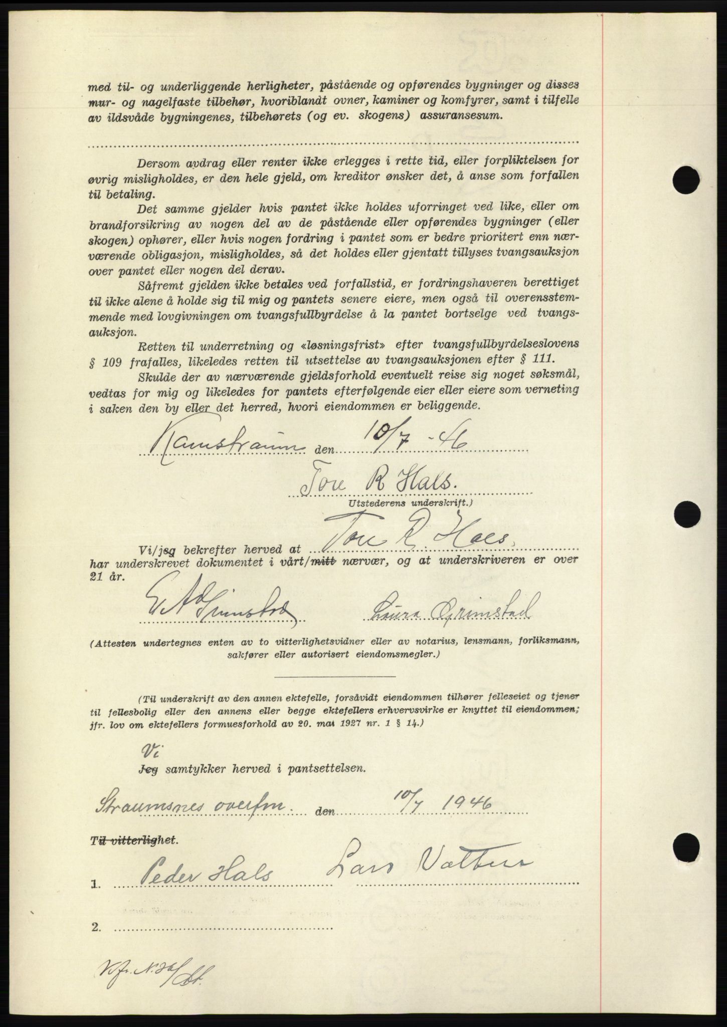 Nordmøre sorenskriveri, AV/SAT-A-4132/1/2/2Ca: Mortgage book no. B94, 1946-1946, Diary no: : 1574/1946