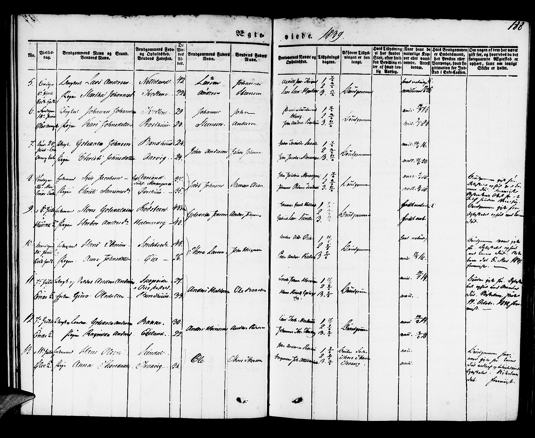 Kvinnherad sokneprestembete, AV/SAB-A-76401/H/Haa: Parish register (official) no. A 6, 1835-1843, p. 188