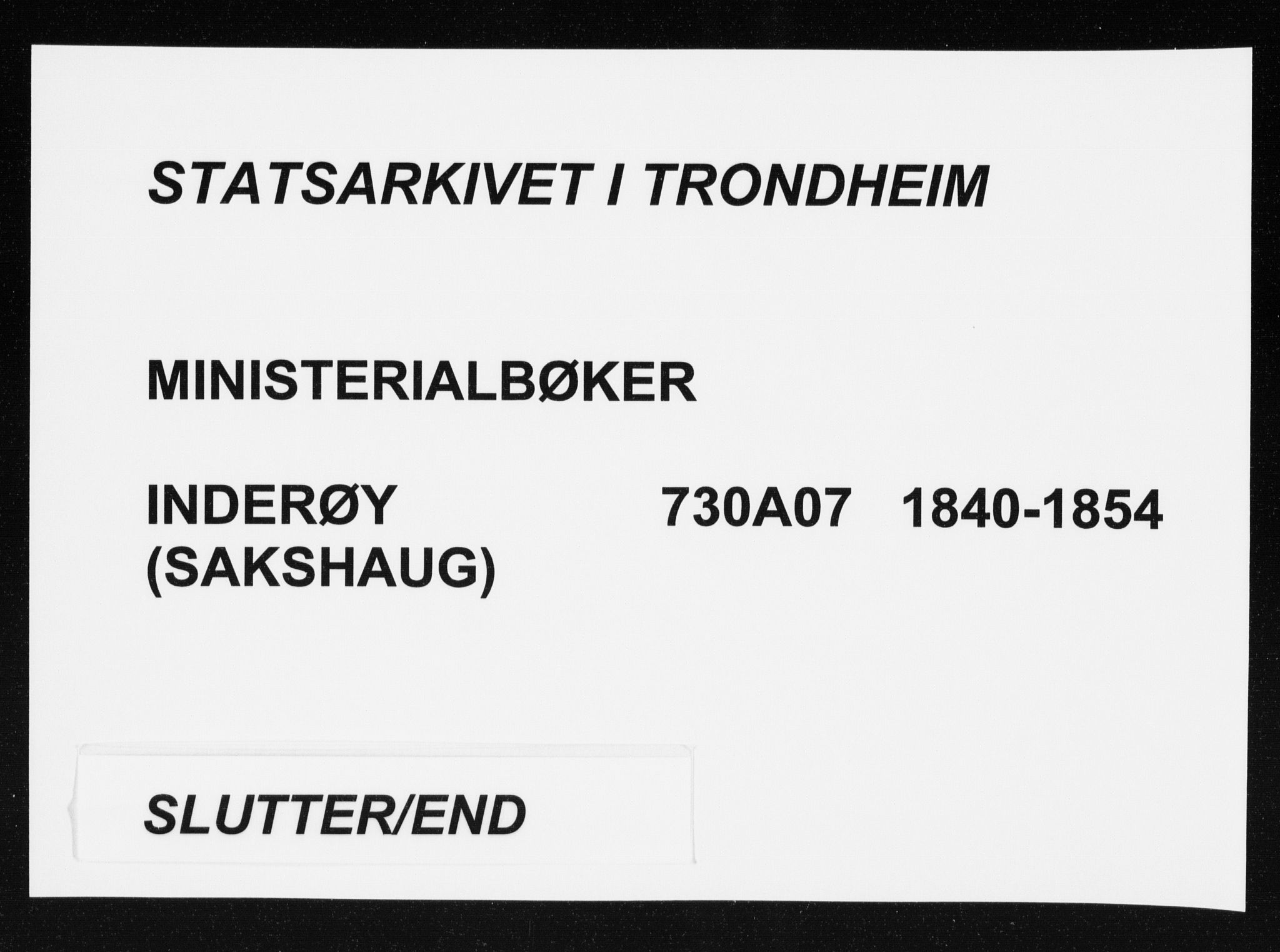 Ministerialprotokoller, klokkerbøker og fødselsregistre - Nord-Trøndelag, AV/SAT-A-1458/730/L0280: Parish register (official) no. 730A07 /1, 1840-1854