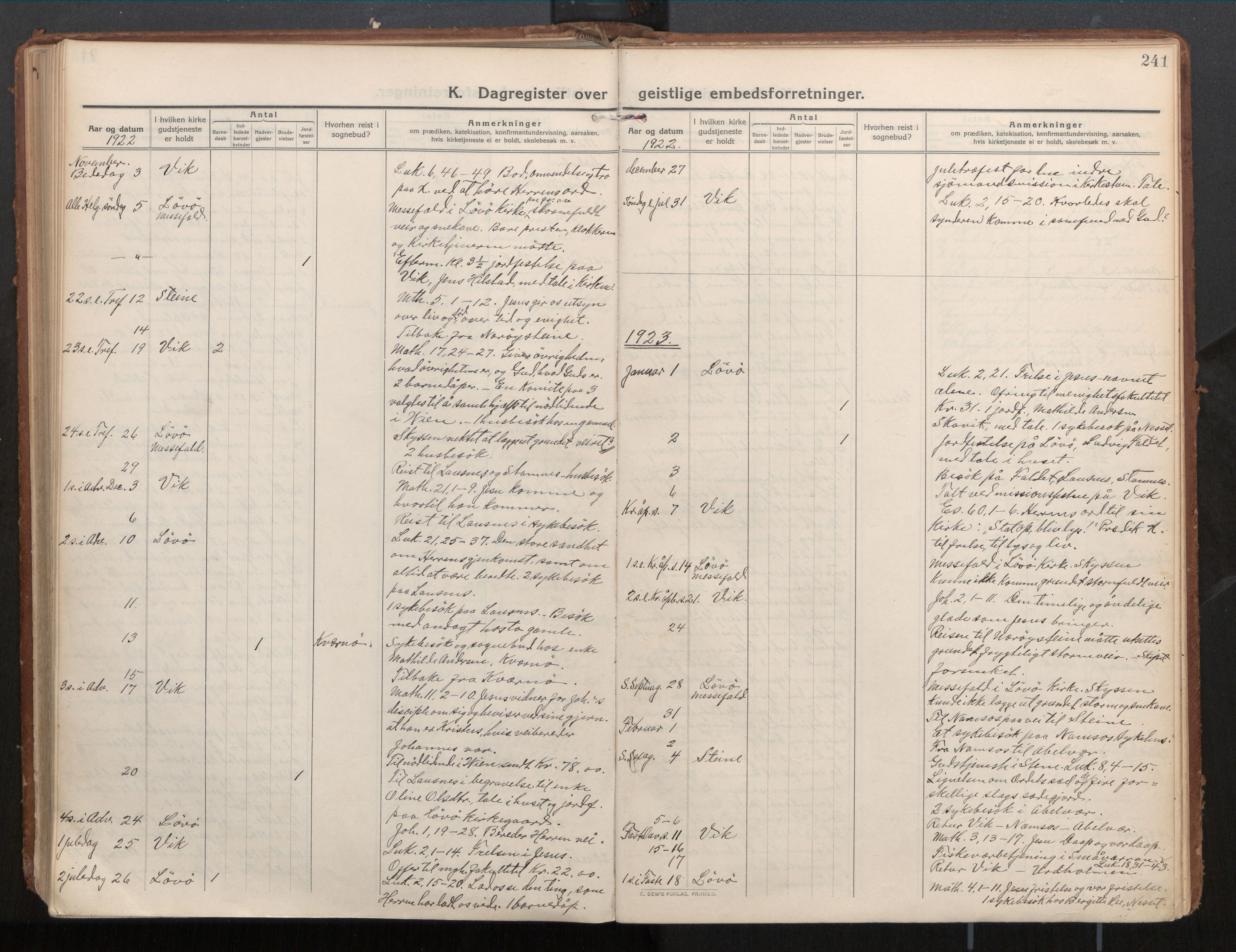 Ministerialprotokoller, klokkerbøker og fødselsregistre - Nord-Trøndelag, AV/SAT-A-1458/771/L0598: Parish register (official) no. 771A05, 1911-1937, p. 241