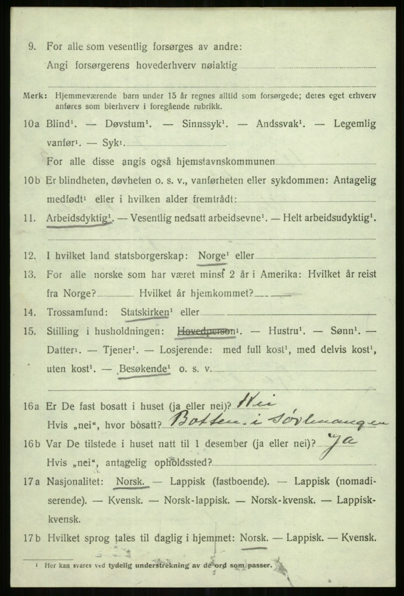SATØ, 1920 census for Karlsøy, 1920, p. 2011