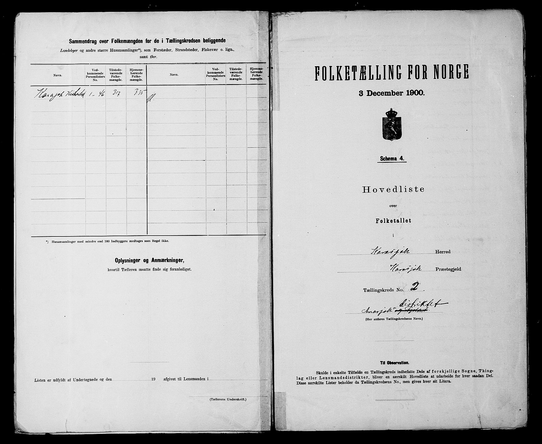 SATØ, 1900 census for Karasjok, 1900, p. 6