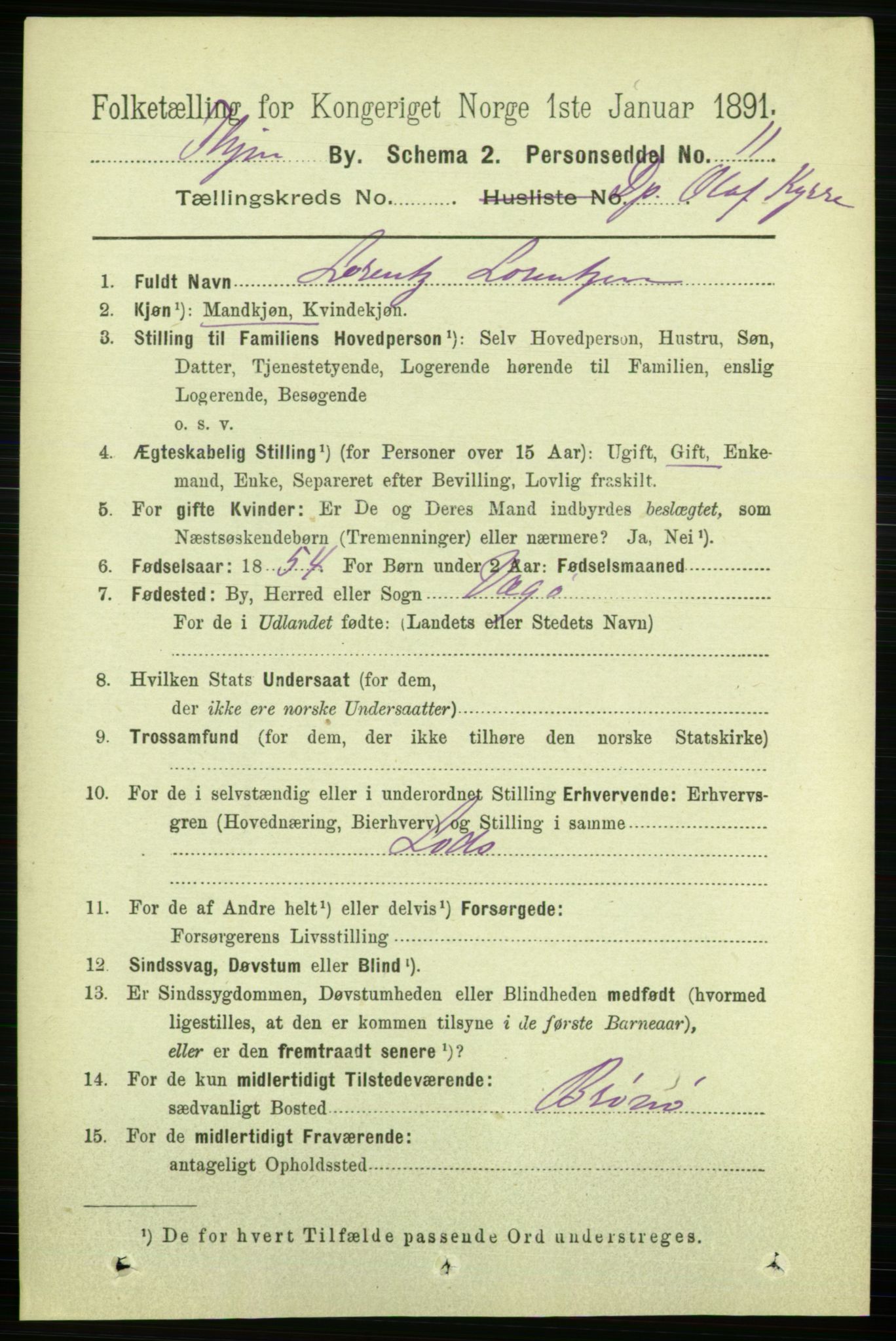 RA, 1891 census for 1601 Trondheim, 1891, p. 28552