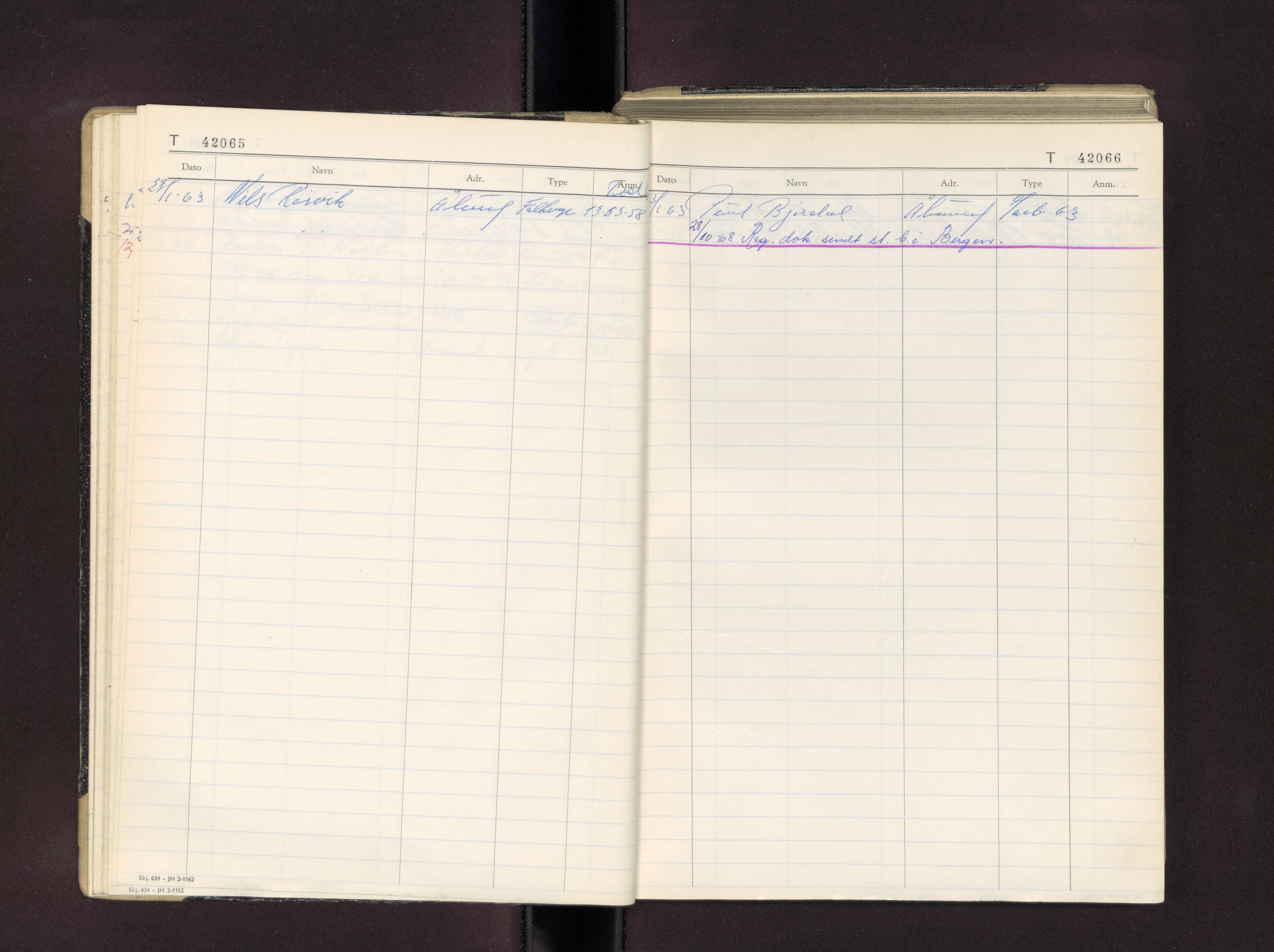 Møre og Romsdal vegkontor - Ålesund trafikkstasjon, AV/SAT-A-4099/F/Fc/L0037: Bilregister; T 42000 - T 42499, 1960-1970