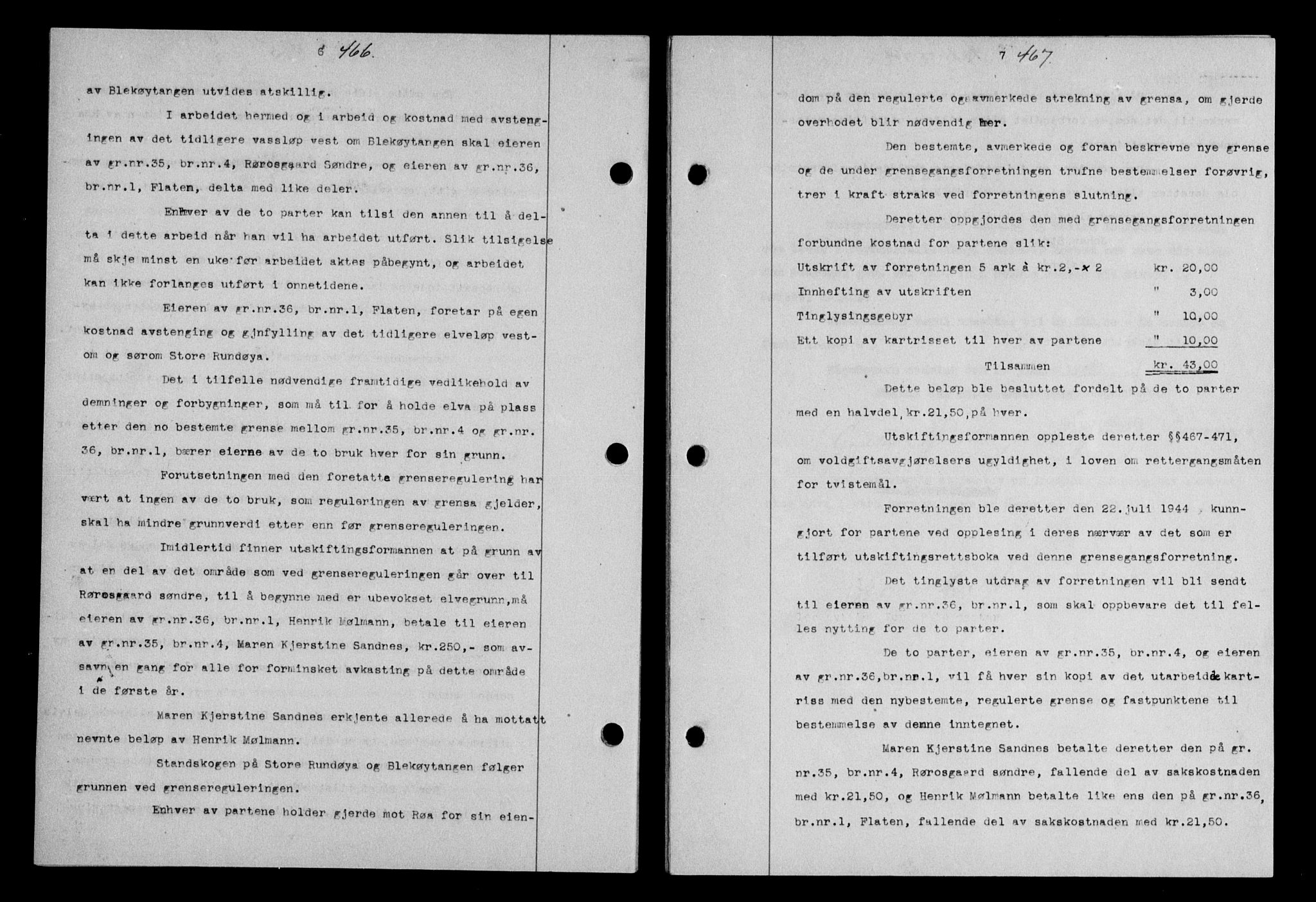 Gauldal sorenskriveri, SAT/A-0014/1/2/2C/L0058: Mortgage book no. 63, 1944-1945, Diary no: : 34/1945