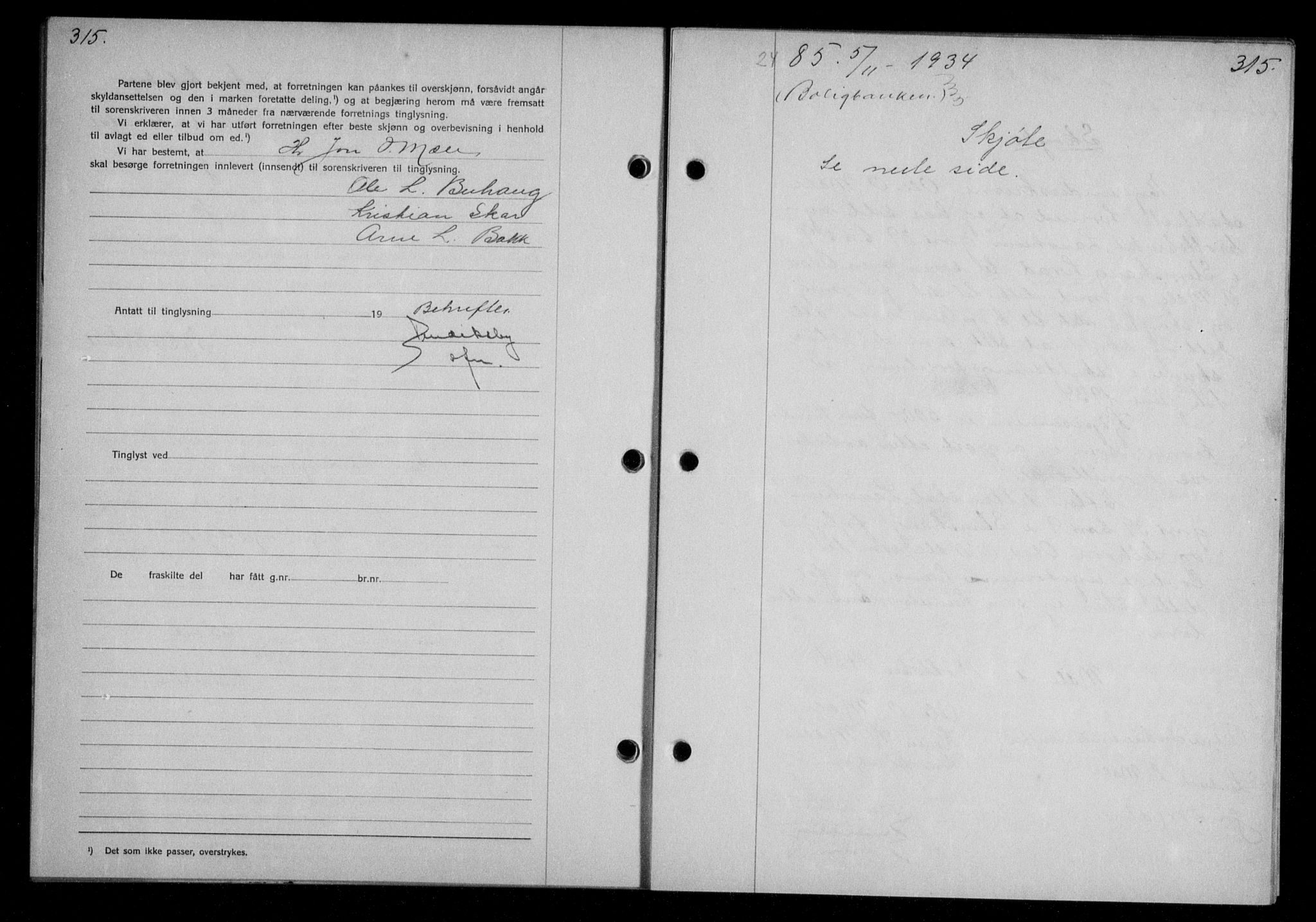 Nordmøre sorenskriveri, AV/SAT-A-4132/1/2/2Ca/L0082: Mortgage book no. 72, 1934-1934, Deed date: 05.11.1934