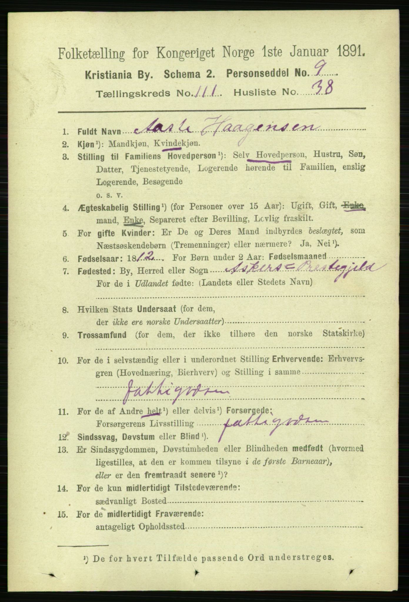 RA, 1891 census for 0301 Kristiania, 1891, p. 58929