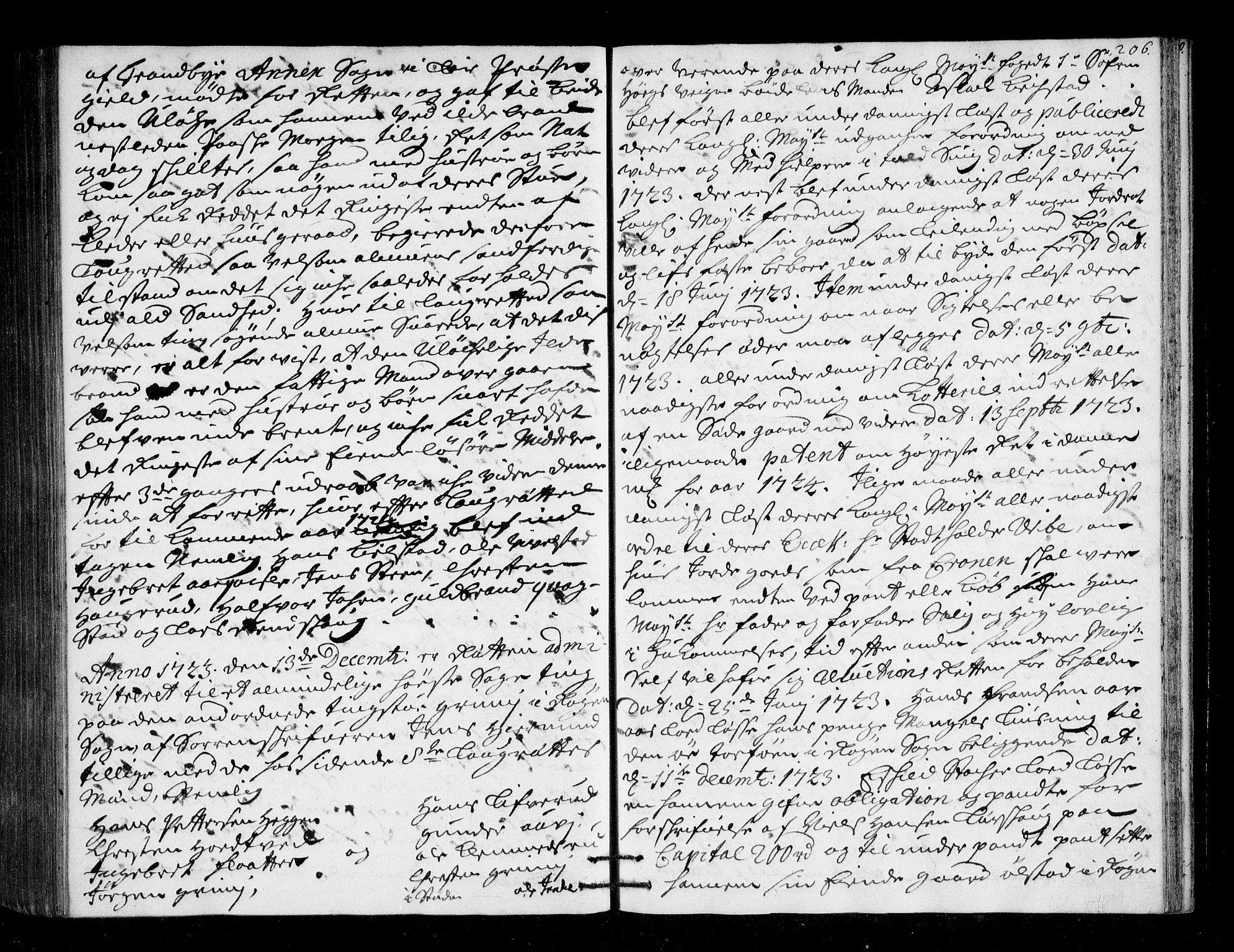 Lier, Røyken og Hurum sorenskriveri, AV/SAKO-A-89/F/Fa/L0045: Tingbok, 1721-1724, p. 206