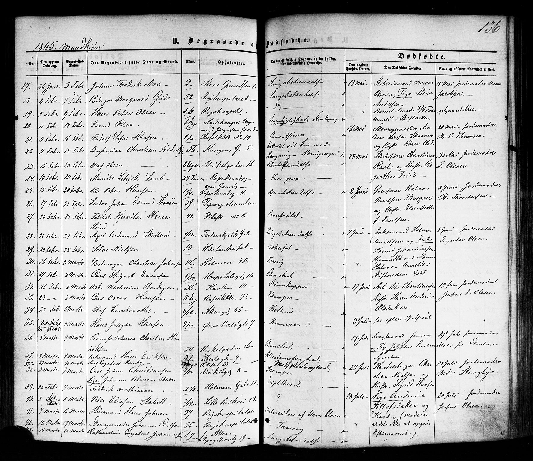 Trefoldighet prestekontor Kirkebøker, AV/SAO-A-10882/F/Fd/L0001: Parish register (official) no. IV 1, 1858-1877, p. 136