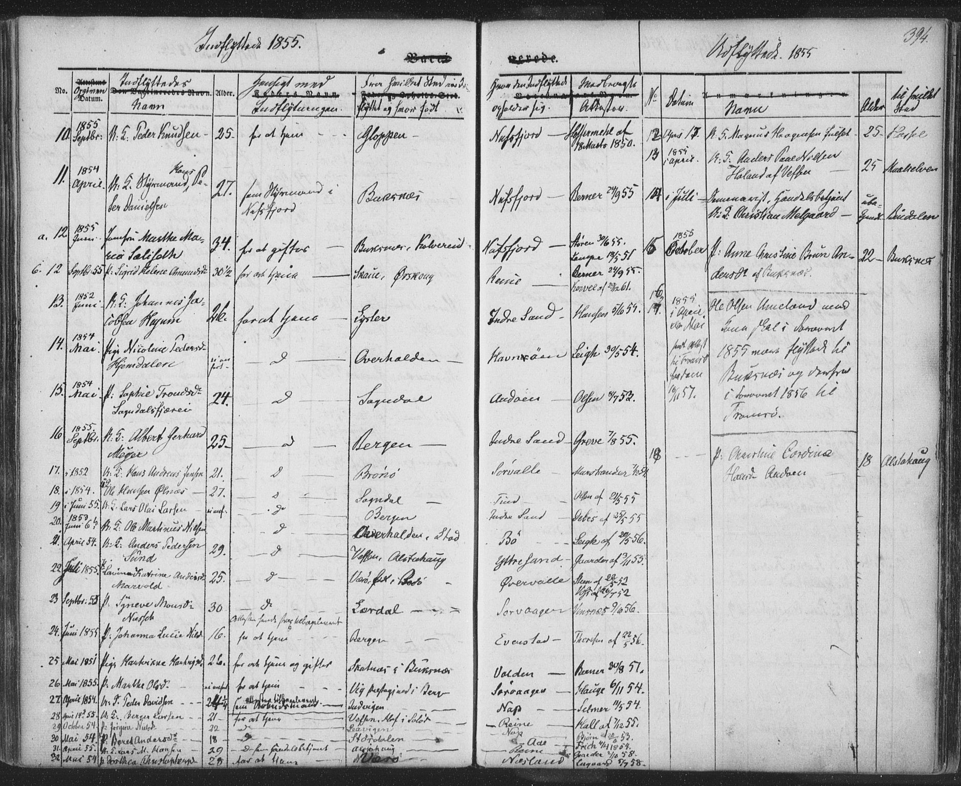 Ministerialprotokoller, klokkerbøker og fødselsregistre - Nordland, AV/SAT-A-1459/885/L1202: Parish register (official) no. 885A03, 1838-1859, p. 394