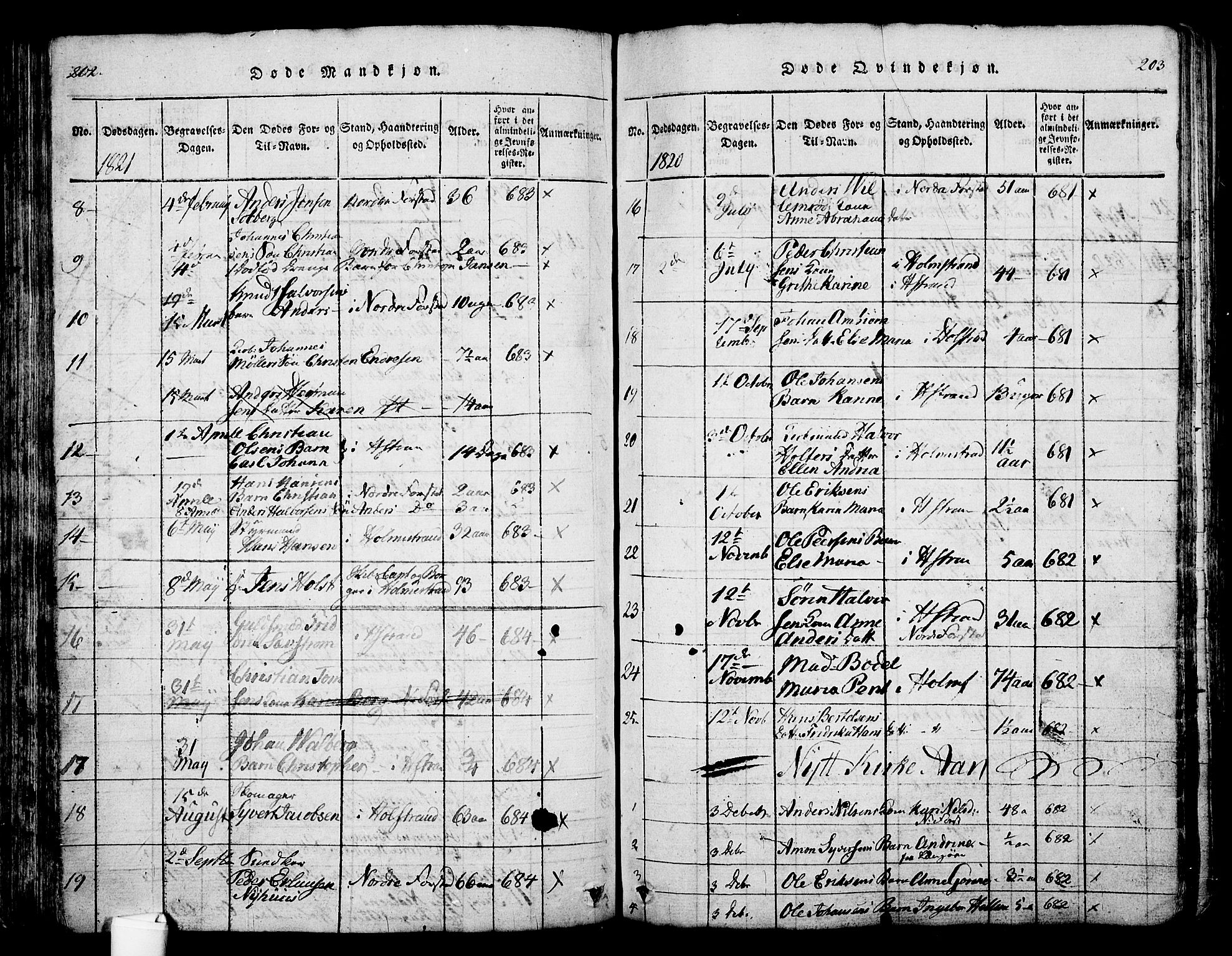 Holmestrand kirkebøker, SAKO/A-346/G/Ga/L0001: Parish register (copy) no. 1, 1814-1848, p. 202-203