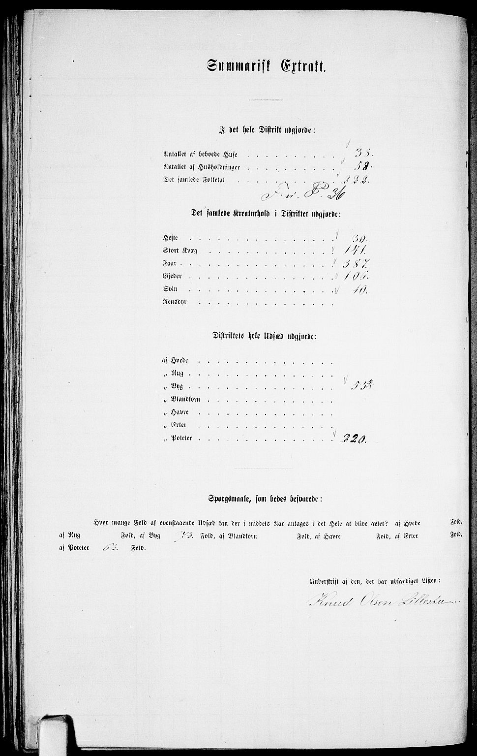 RA, 1865 census for Moland, 1865, p. 46