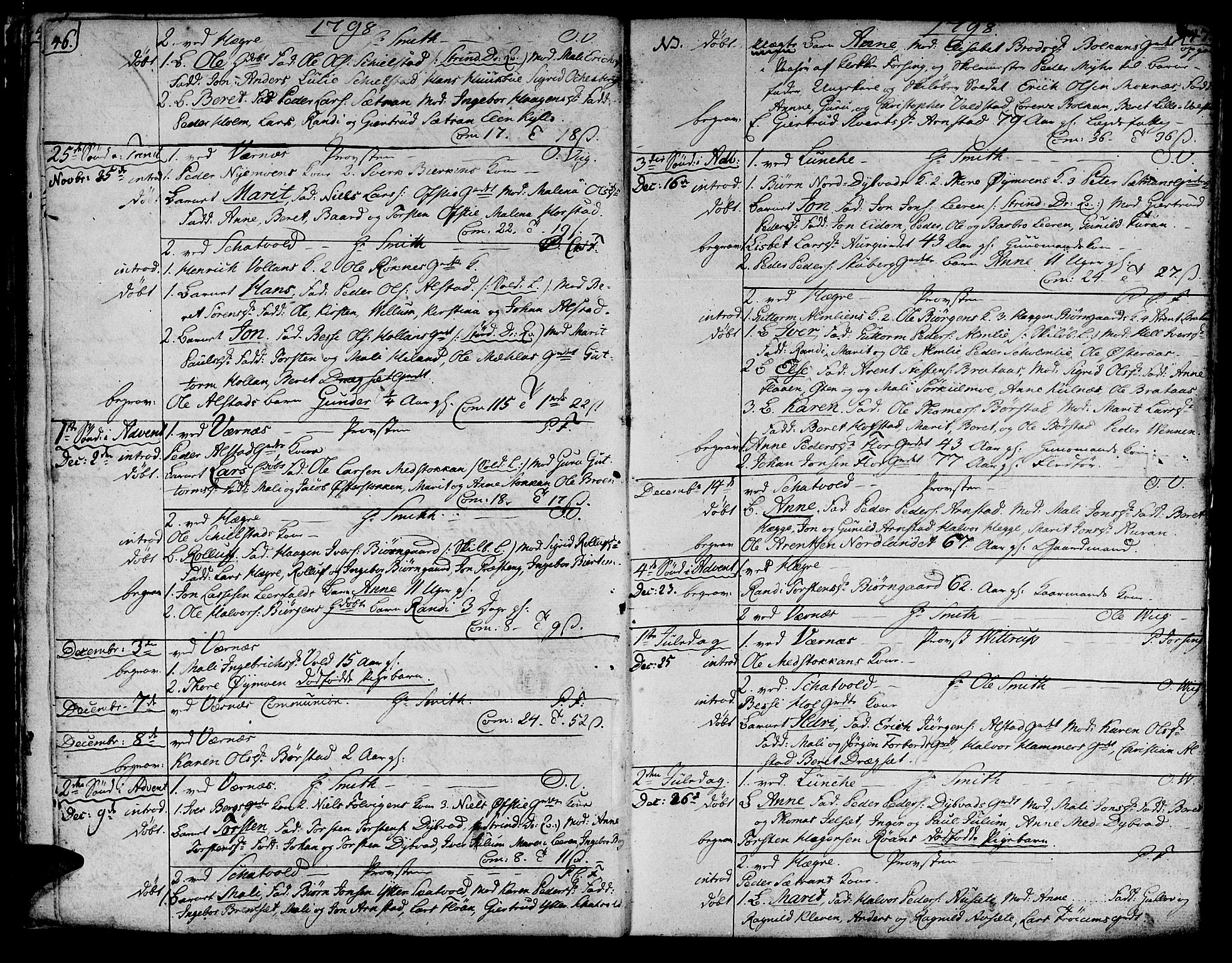 Ministerialprotokoller, klokkerbøker og fødselsregistre - Nord-Trøndelag, SAT/A-1458/709/L0060: Parish register (official) no. 709A07, 1797-1815, p. 46-47