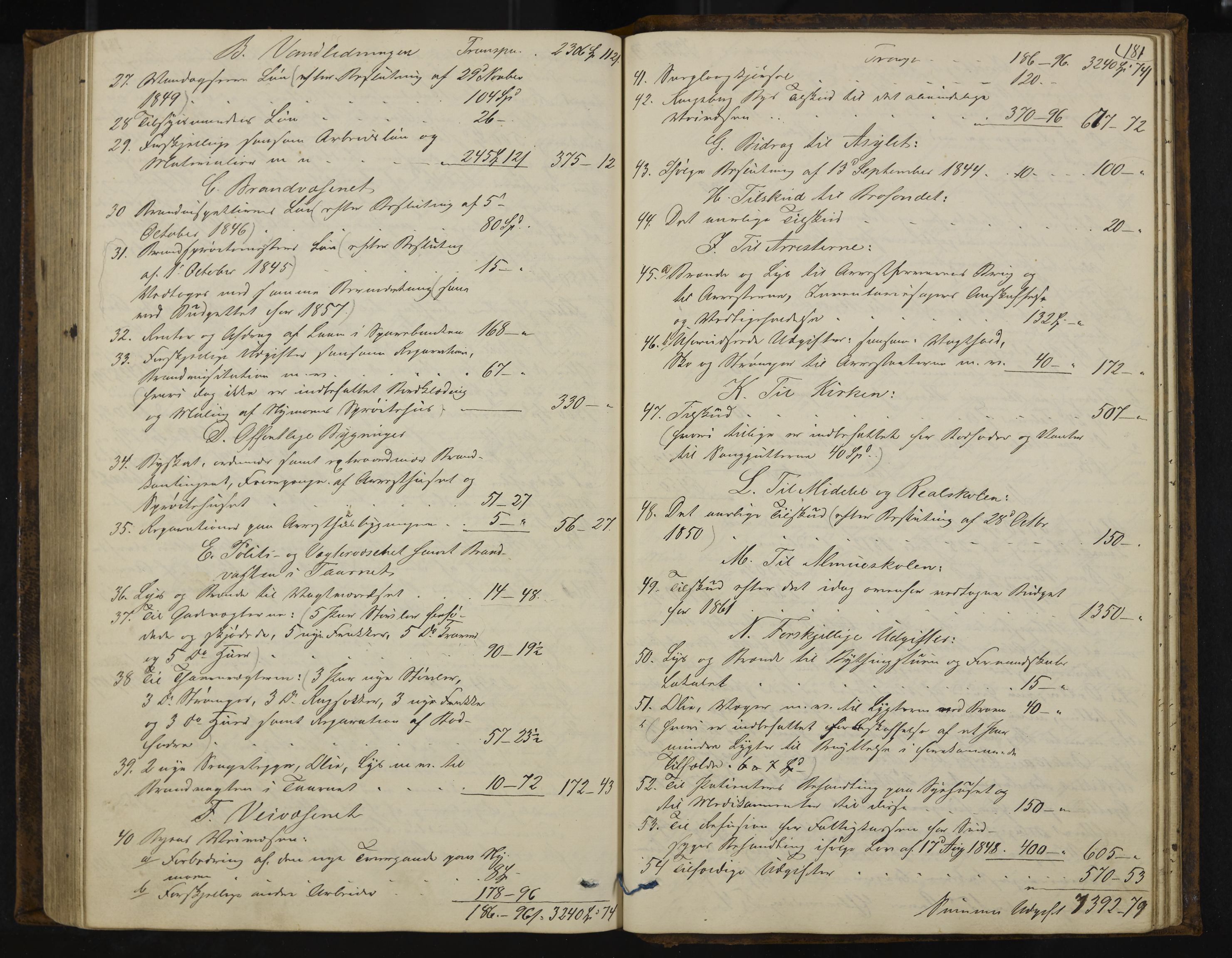 Kongsberg formannskap og sentraladministrasjon, IKAK/0604021-1/A/L0003: Møtebok med register, 1856-1861, p. 181