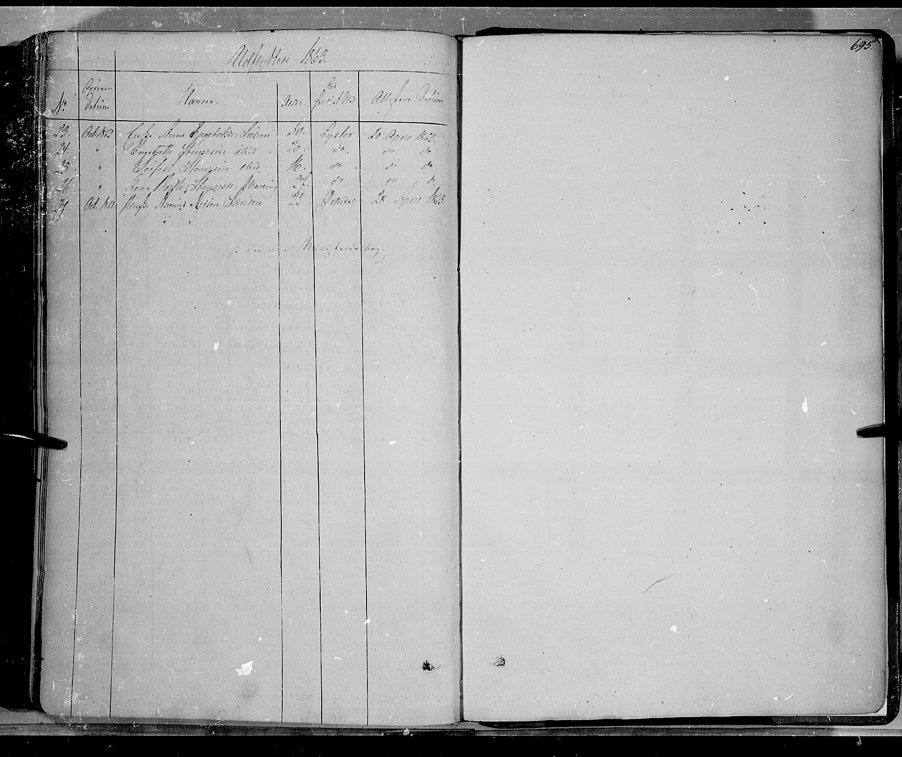 Lom prestekontor, SAH/PREST-070/K/L0006: Parish register (official) no. 6B, 1837-1863, p. 695